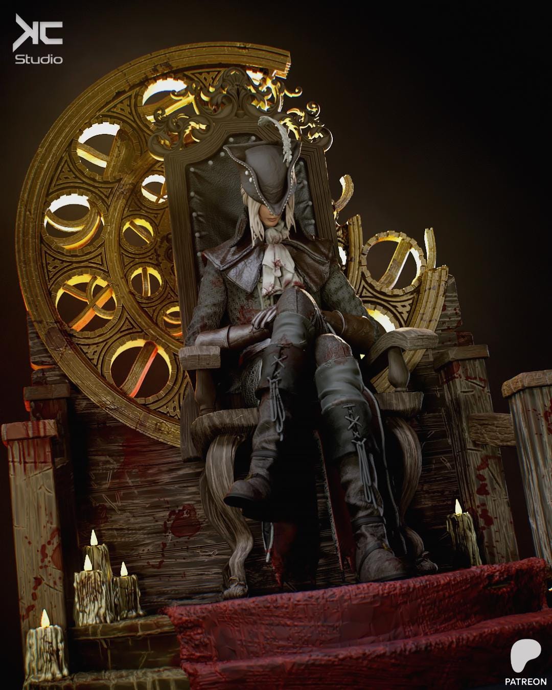 Lady Of The Clocktower - Gothic Dark Fantasy Female Warrior Lady Maria Resin Figure 16K