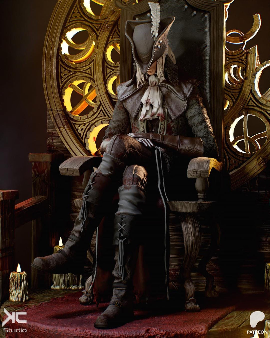 Lady Of The Clocktower - Gothic Dark Fantasy Female Warrior Lady Maria Resin Figure 16K