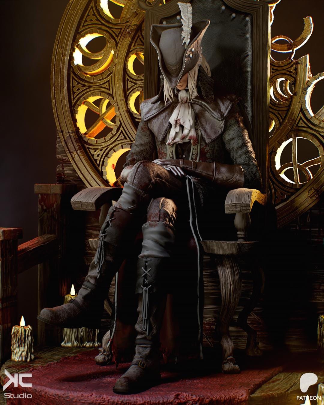 Lady Of The Clocktower - Gothic Dark Fantasy Female Warrior Lady Maria Resin Figure 16K