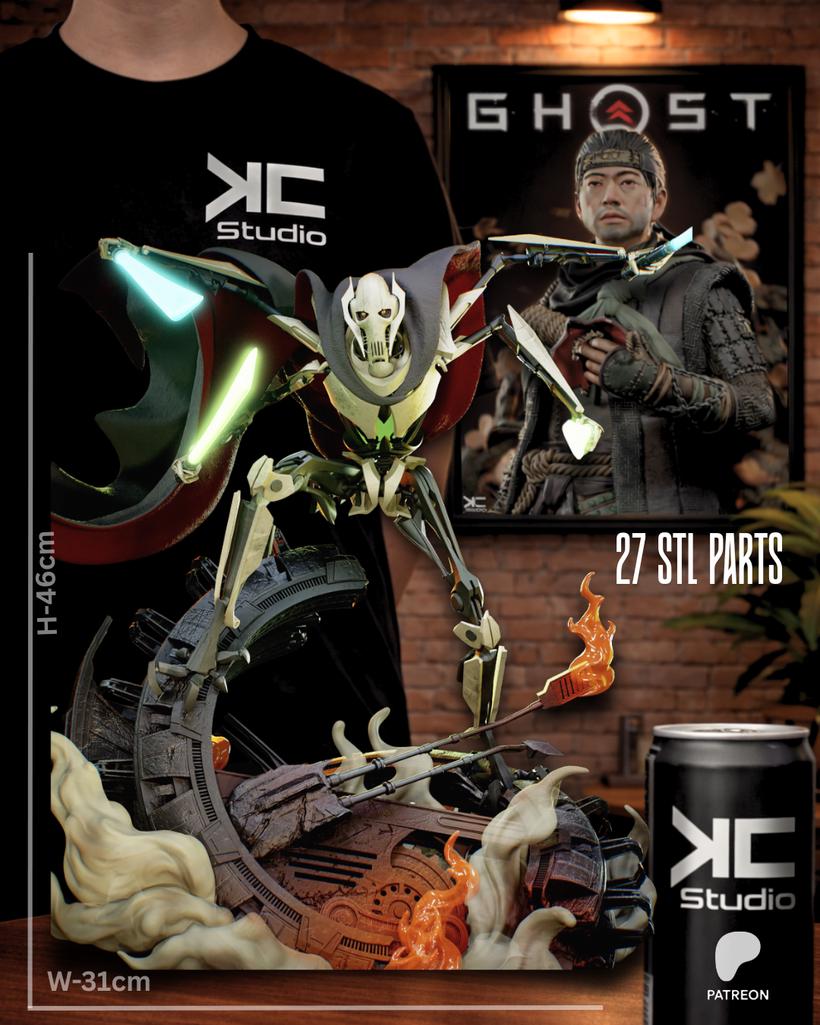 Scourge Of The Outer Sytems - Cyborg Warrior Alien Commander General Grievous Resin Figure 16K