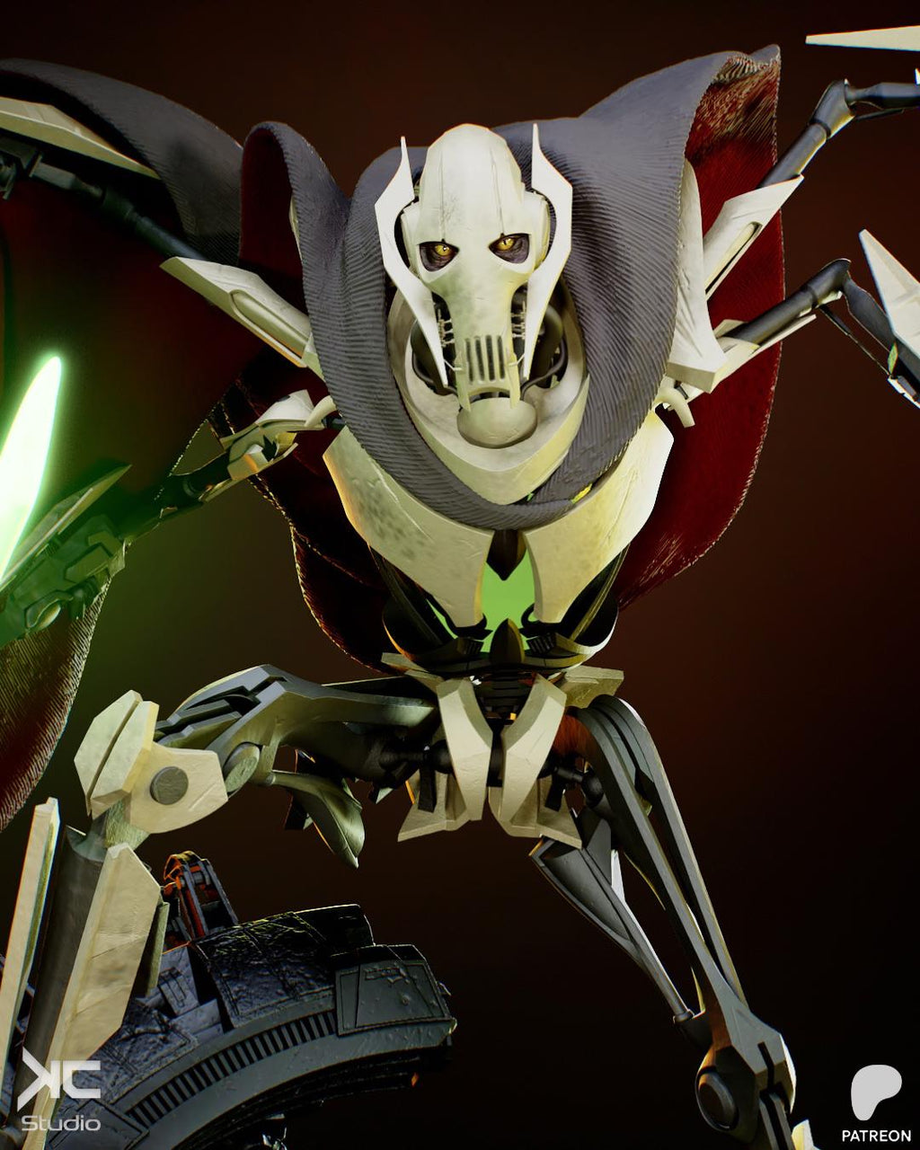 Scourge Of The Outer Sytems - Cyborg Warrior Alien Commander General Grievous Resin Figure 16K