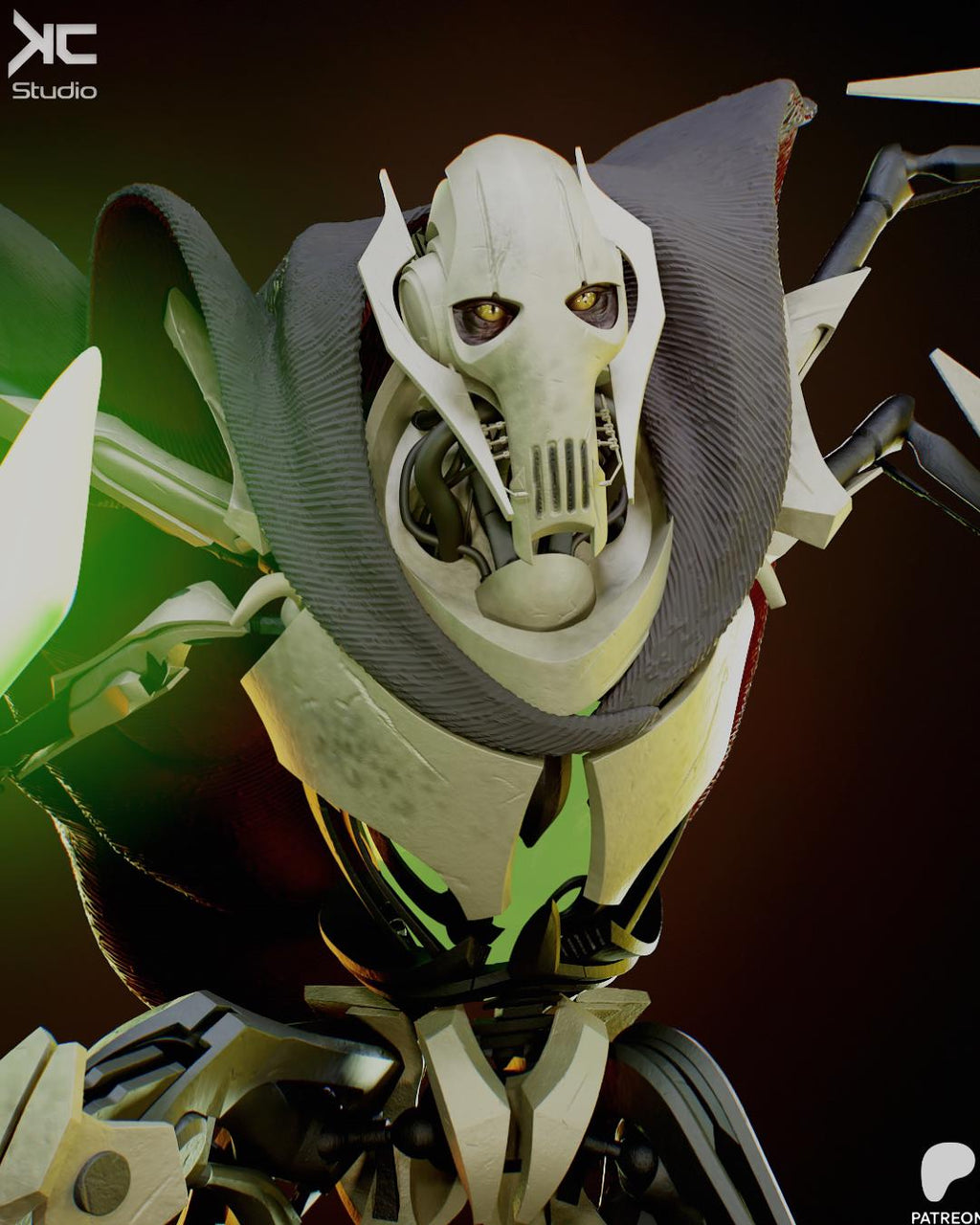 Scourge Of The Outer Sytems - Cyborg Warrior Alien Commander General Grievous Resin Figure 16K