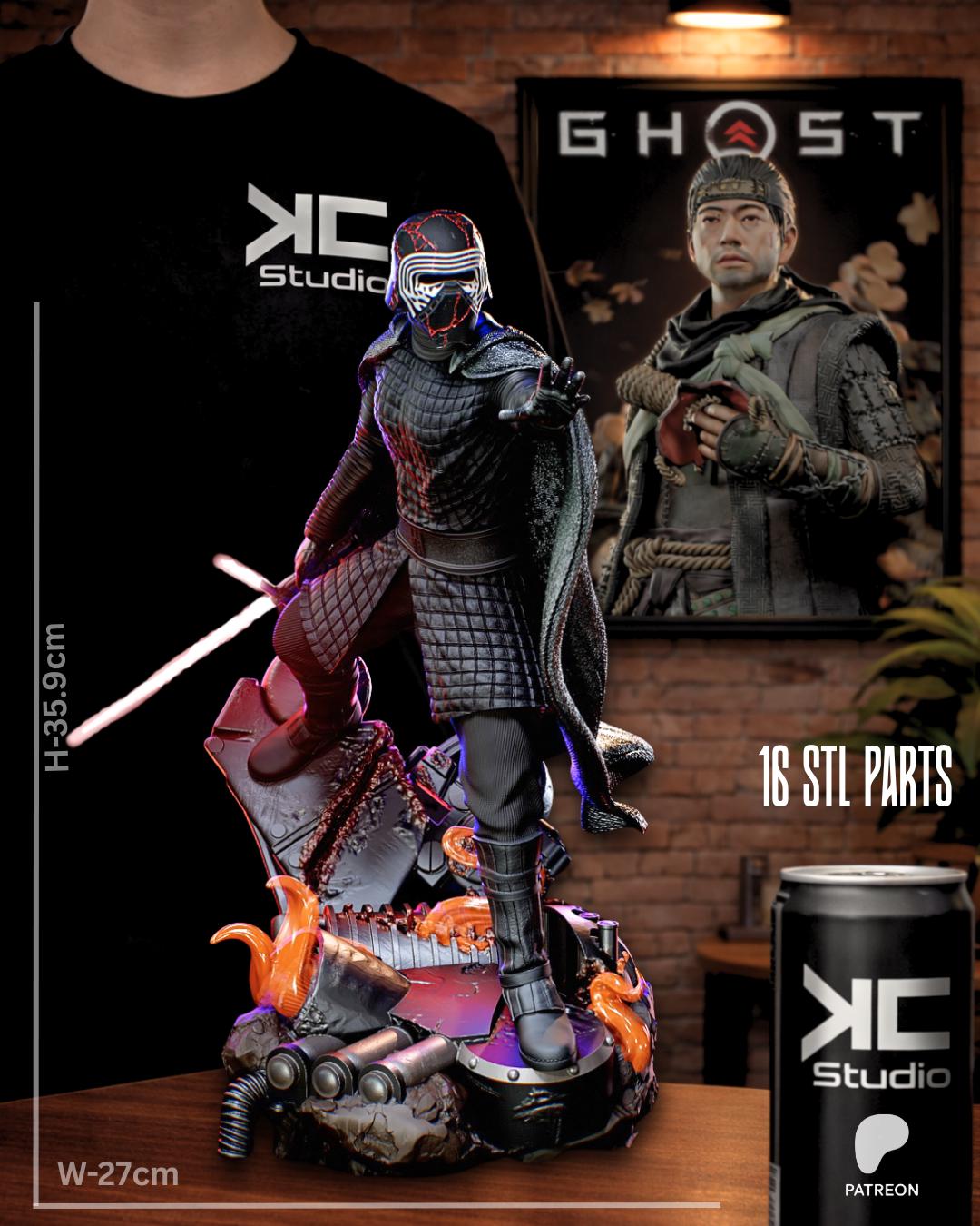 Scion Of The Dark Path - Dark Space Knight Sci-Fi Kylo Ren Resin Figure 16K