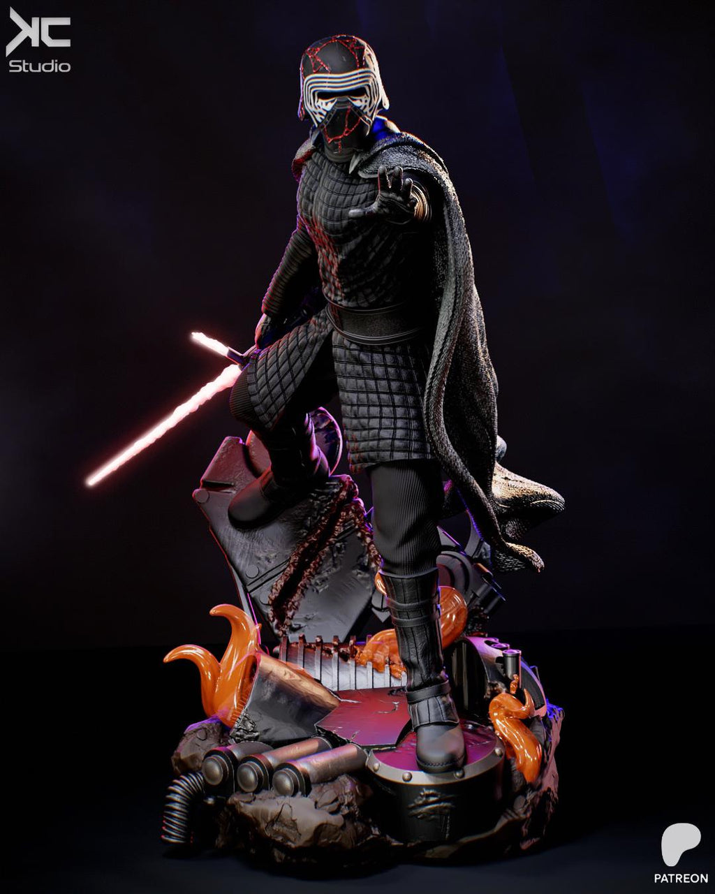 Scion Of The Dark Path - Dark Space Knight Sci-Fi Kylo Ren Resin Figure 16K