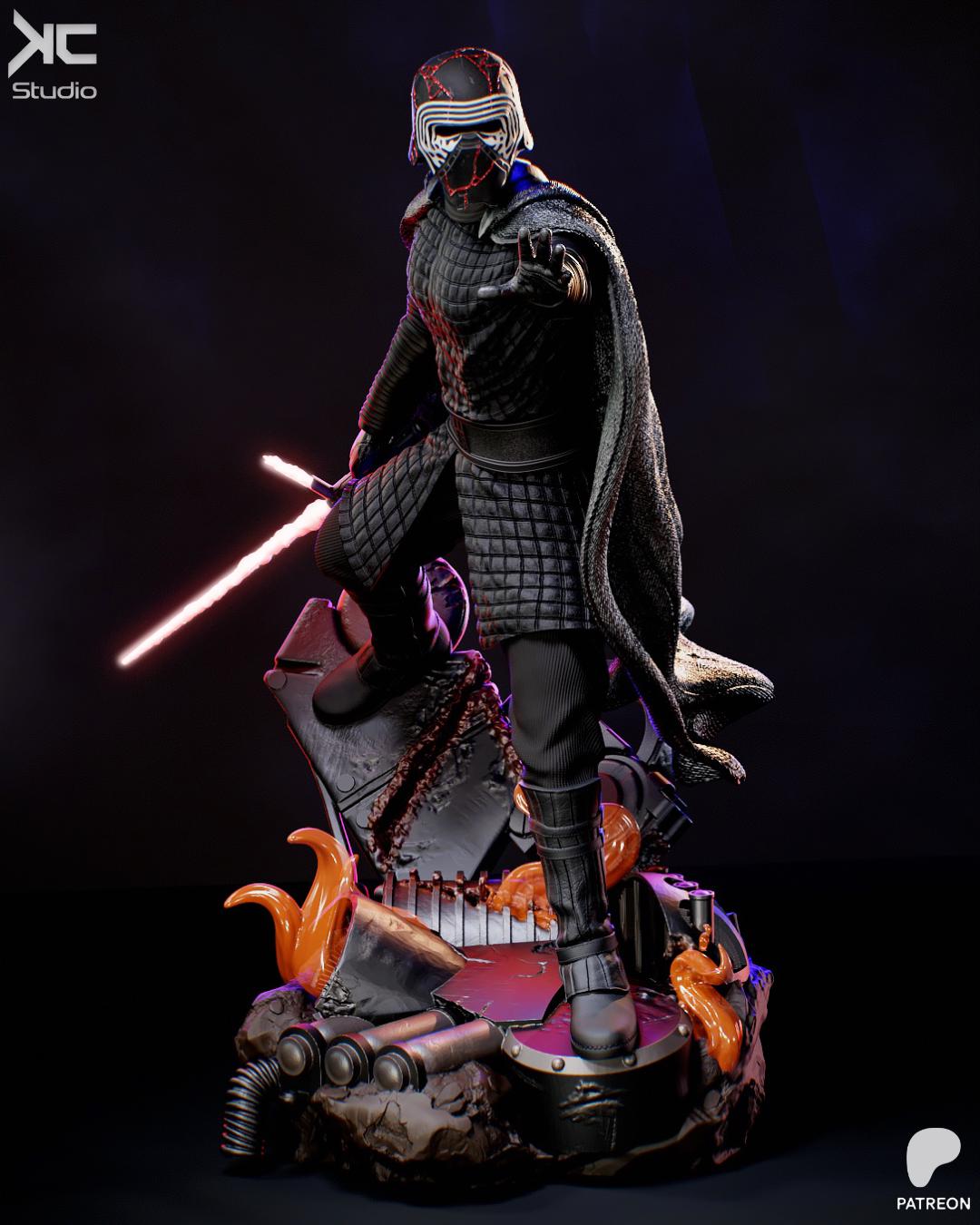 Scion Of The Dark Path - Dark Space Knight Sci-Fi Kylo Ren Resin Figure 16K
