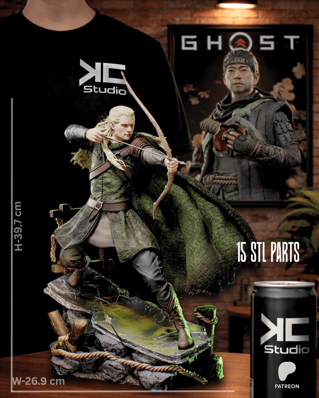 The Elven Prince - Elven Fantasy Archer Bow Master Legolas Resin Figure 16K