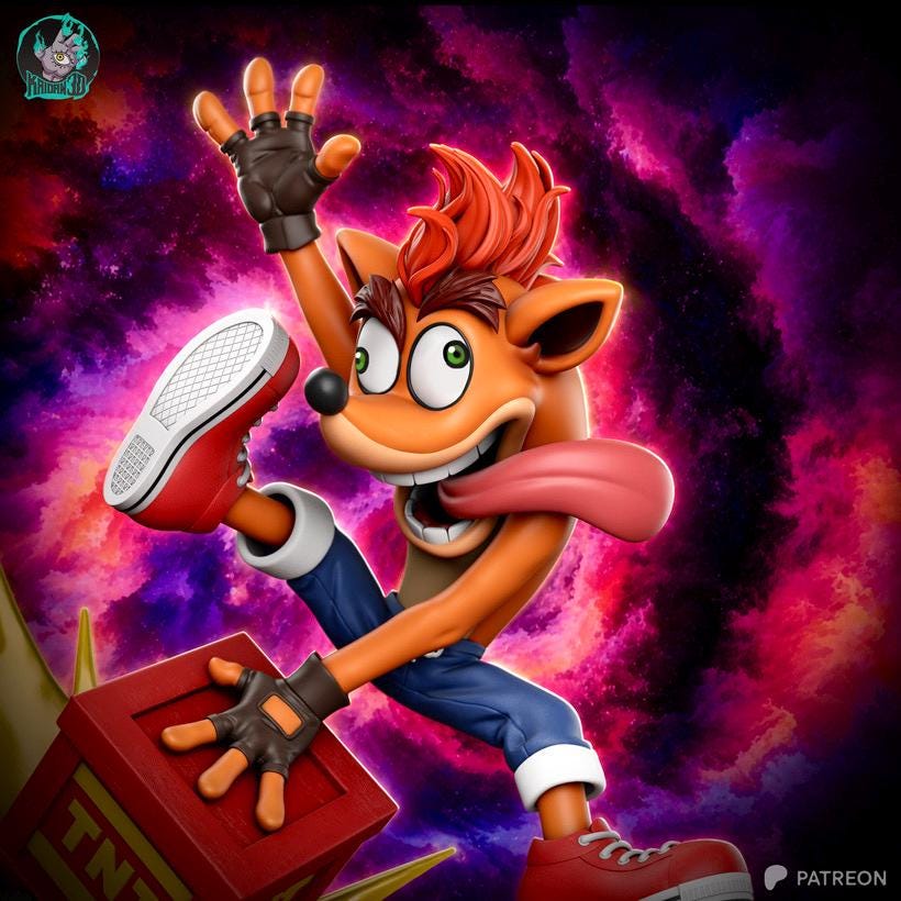 Spirit Of The Islands - Platform Hero Cartoon Crash Bandicoot Resin Figure 16K