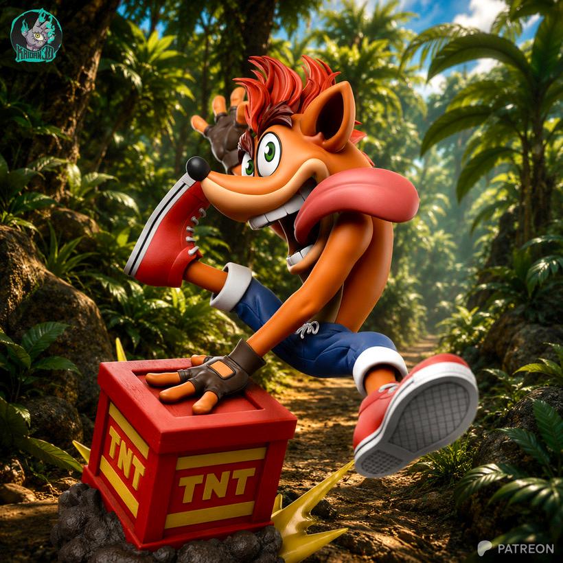 Spirit Of The Islands - Platform Hero Cartoon Crash Bandicoot Resin Figure 16K
