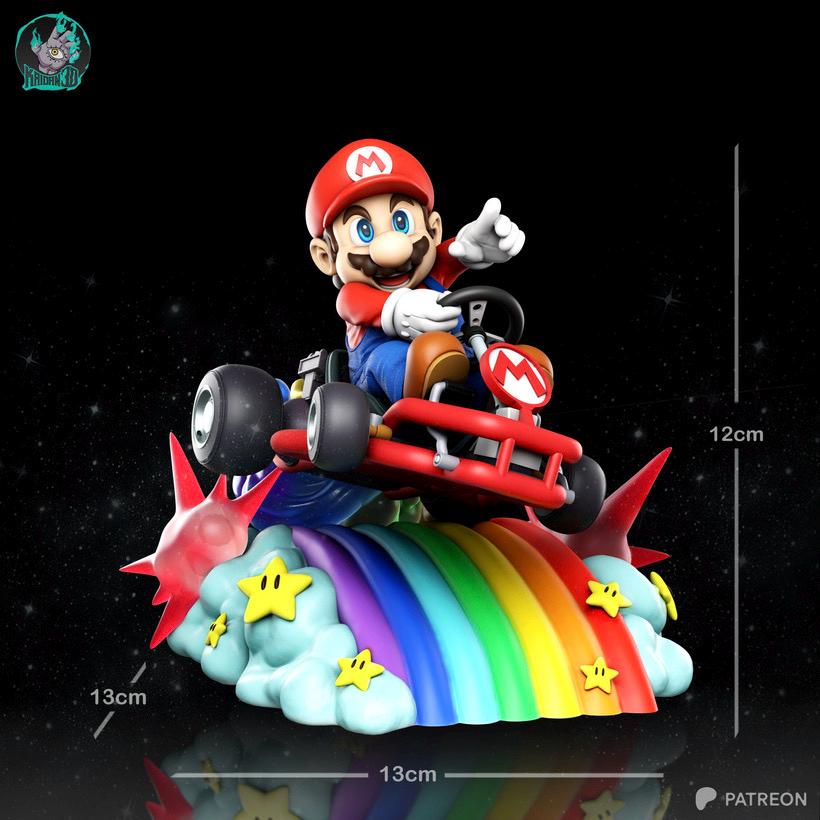 The Red Racer - Arcade Fantasy Cartoon Racing Super Mario Resin Figure 16K
