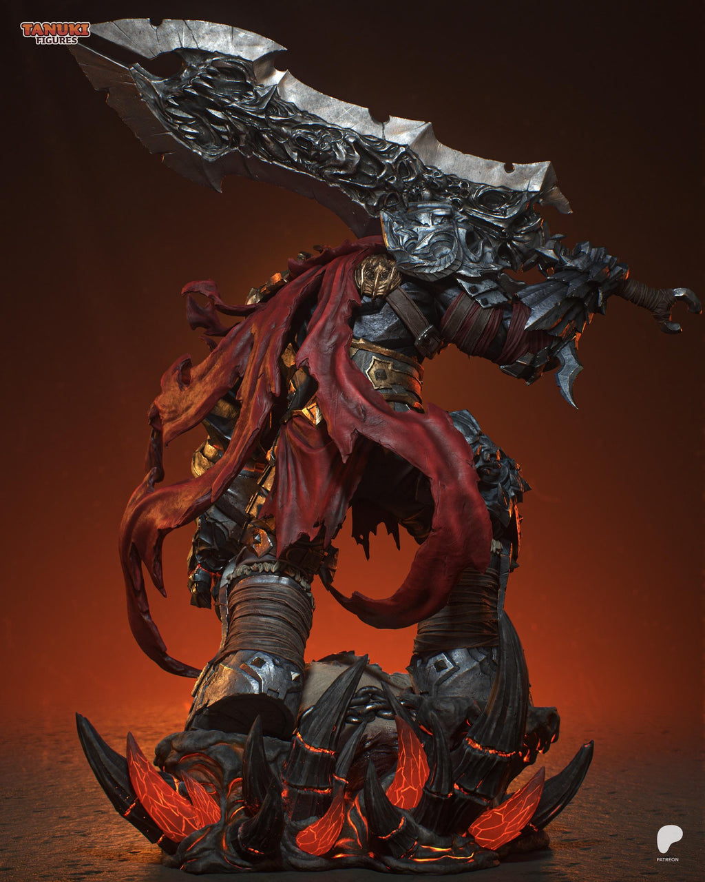 The First Horseman - Dark Fantasy Apocalypse Warrior War Resin Figure 16K