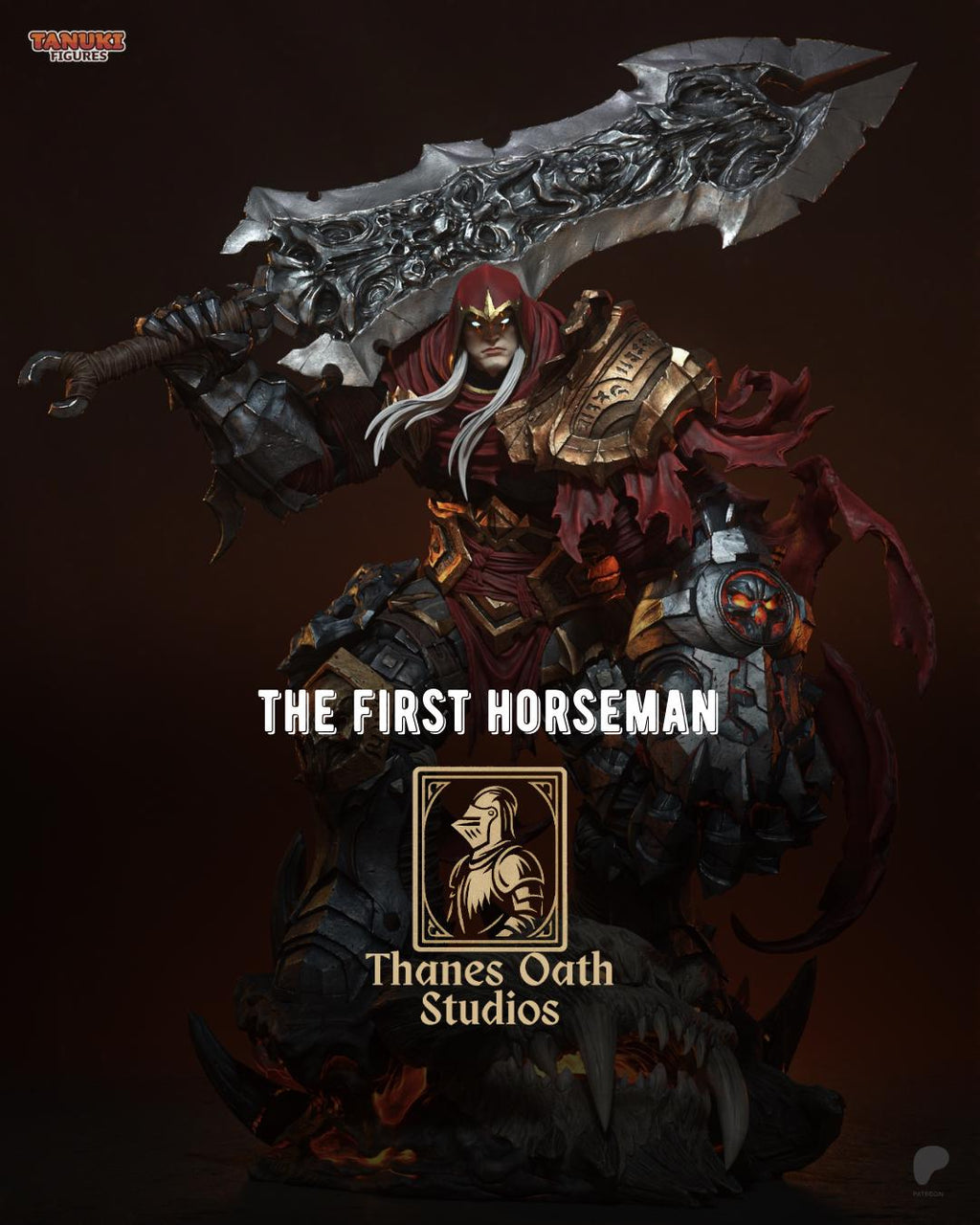 The First Horseman - Dark Fantasy Apocalypse Warrior War Resin Figure 16K