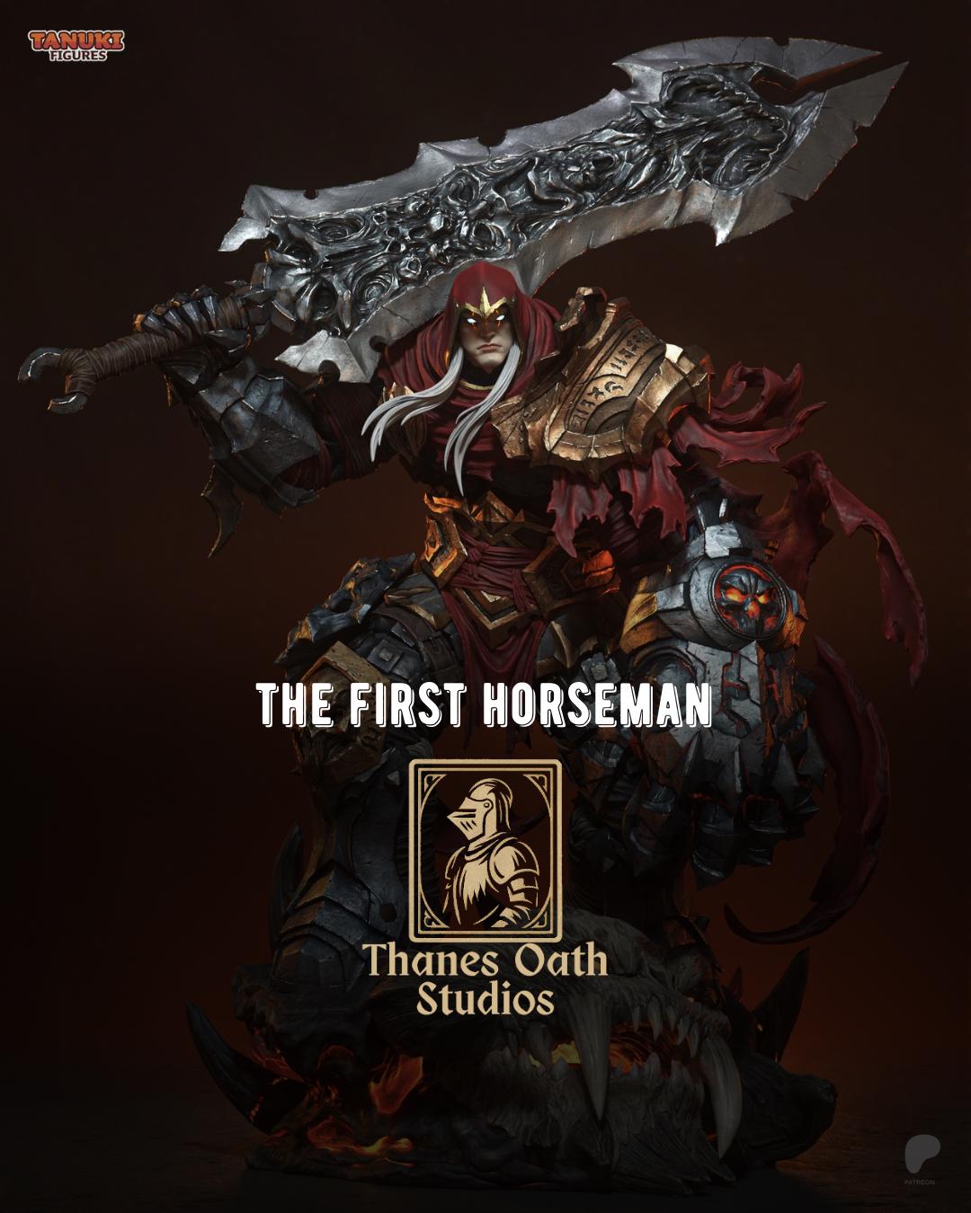 The First Horseman - Dark Fantasy Apocalypse Warrior War Resin Figure 16K