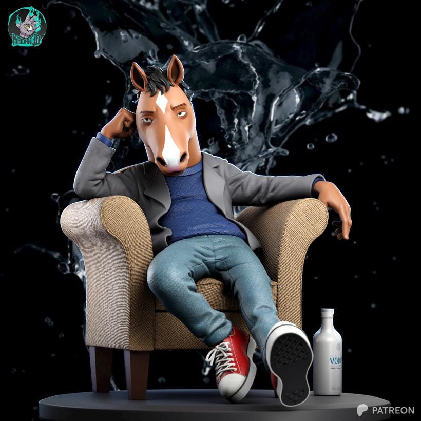 Beneath The Spotlight - Horse Superstar Animated Bojack Horseman Resin Figure 16K