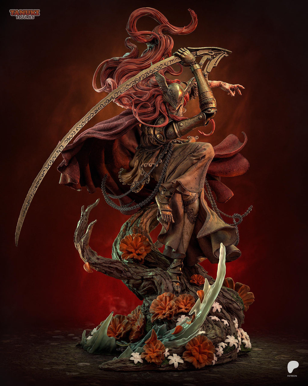 Dancer Of Scarlet Petals - Dark Fantasy Female Rotten Warrior Malenia Resin Figure 16K