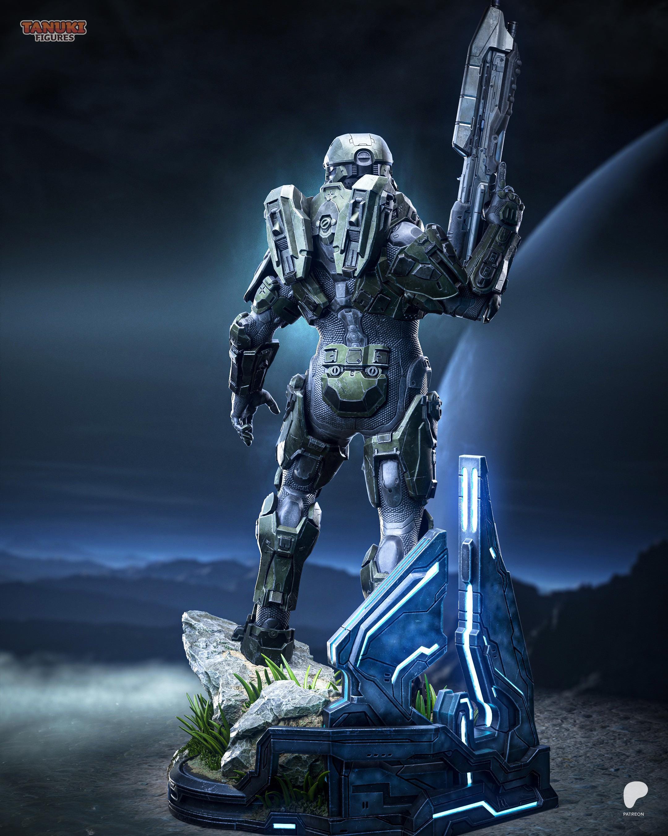 Guardian Of The Frontier - Sci-Fi Super Armoured Soldier Master Chief Resin Figure 16K