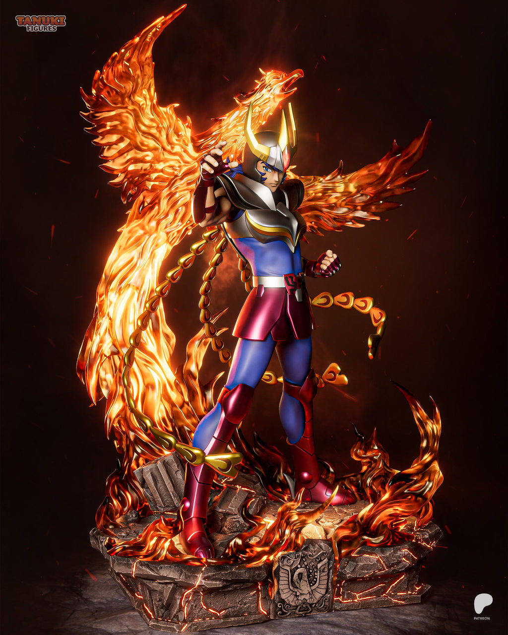 The Immortal Phoenix - Anime Mythic Warrior Fire Knight Phoenix Ikki Resin Figure 16K
