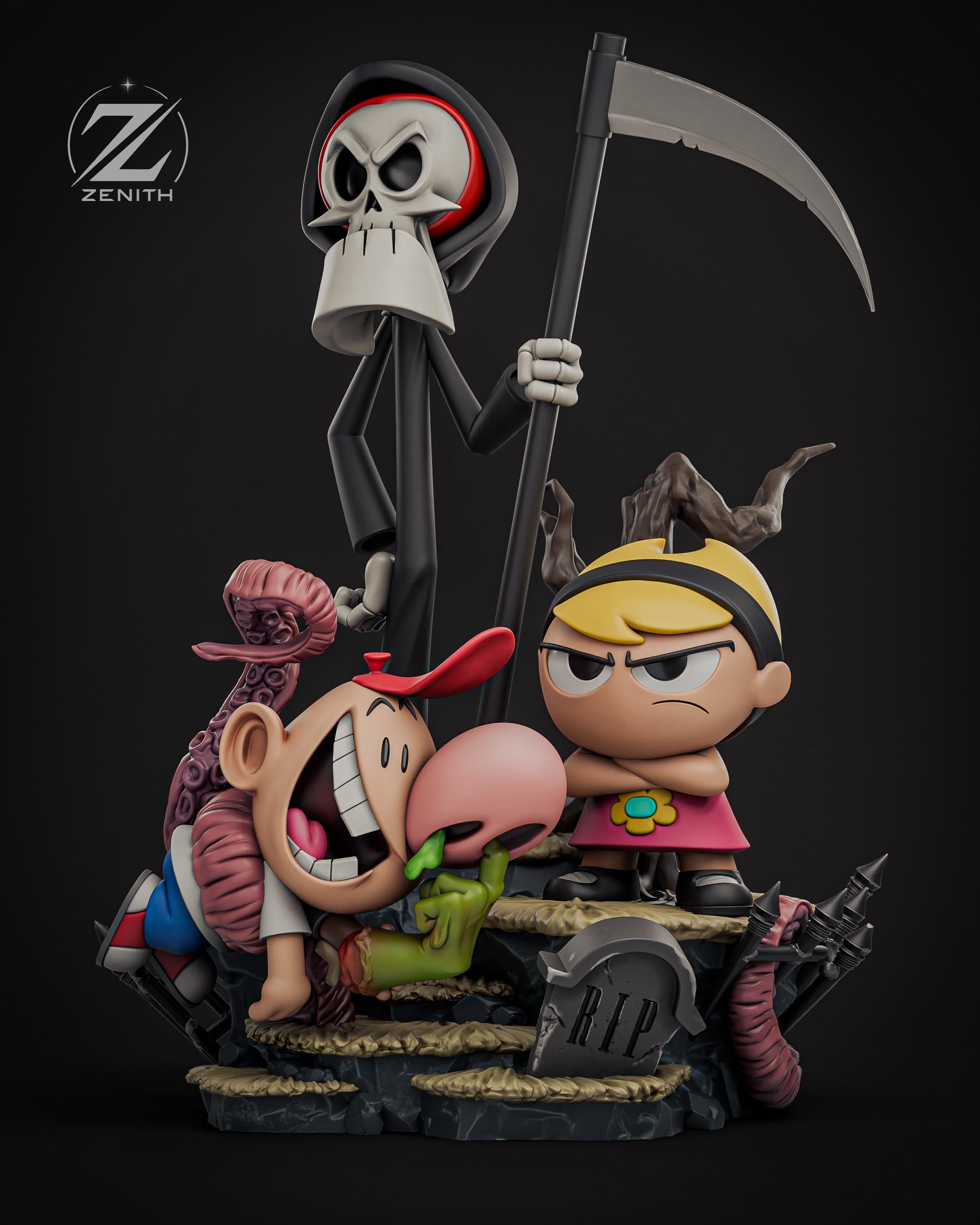 Chaos & Cunning - Gothic Cartoon Comedy Billy and Mandy Resin Figure 16K