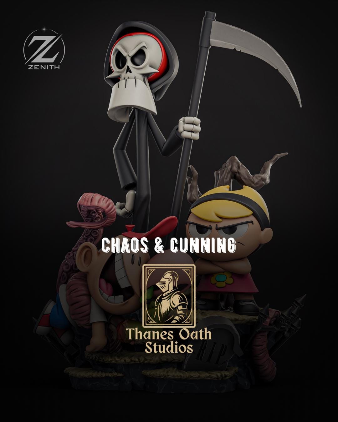 Chaos & Cunning - Gothic Cartoon Comedy Billy and Mandy Resin Figure 16K