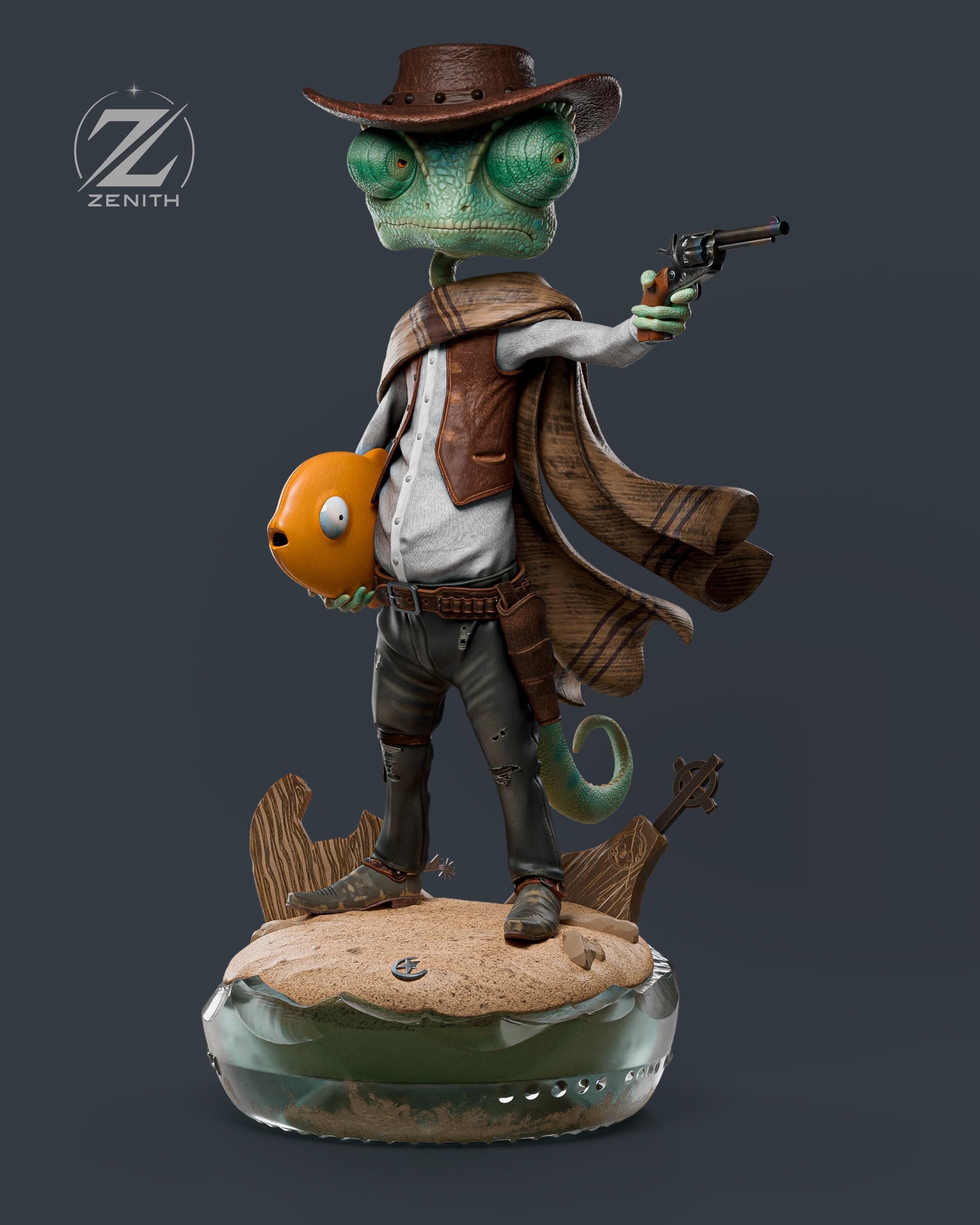Chameleon Cowboy - Maximum Detailed 16K Resin Statue