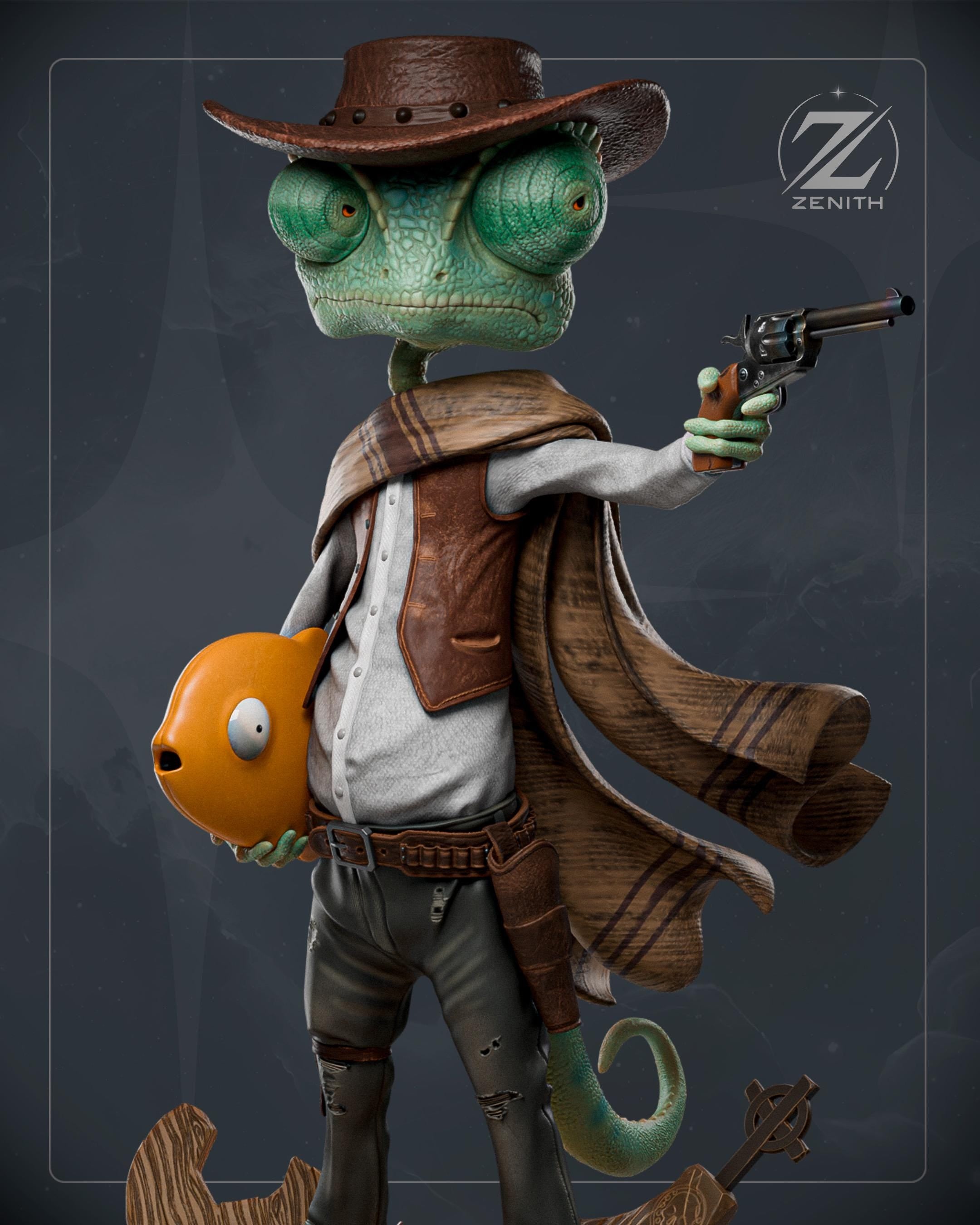 Chameleon Cowboy - Maximum Detailed 16K Resin Statue