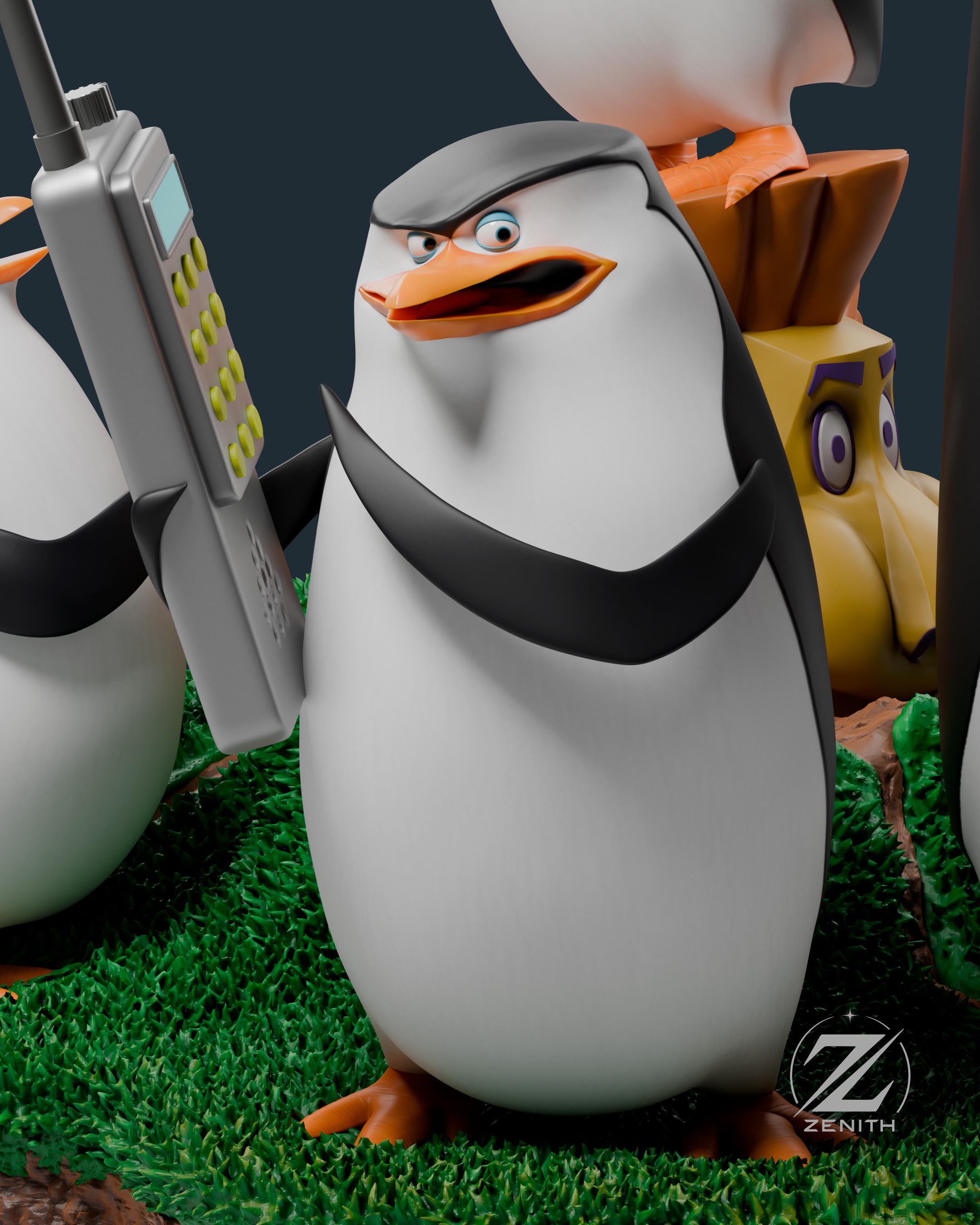 Operation: Fish and Glory - Penguins Tactical Comedic Quad Madagascar Penguins Resin Figure 16K