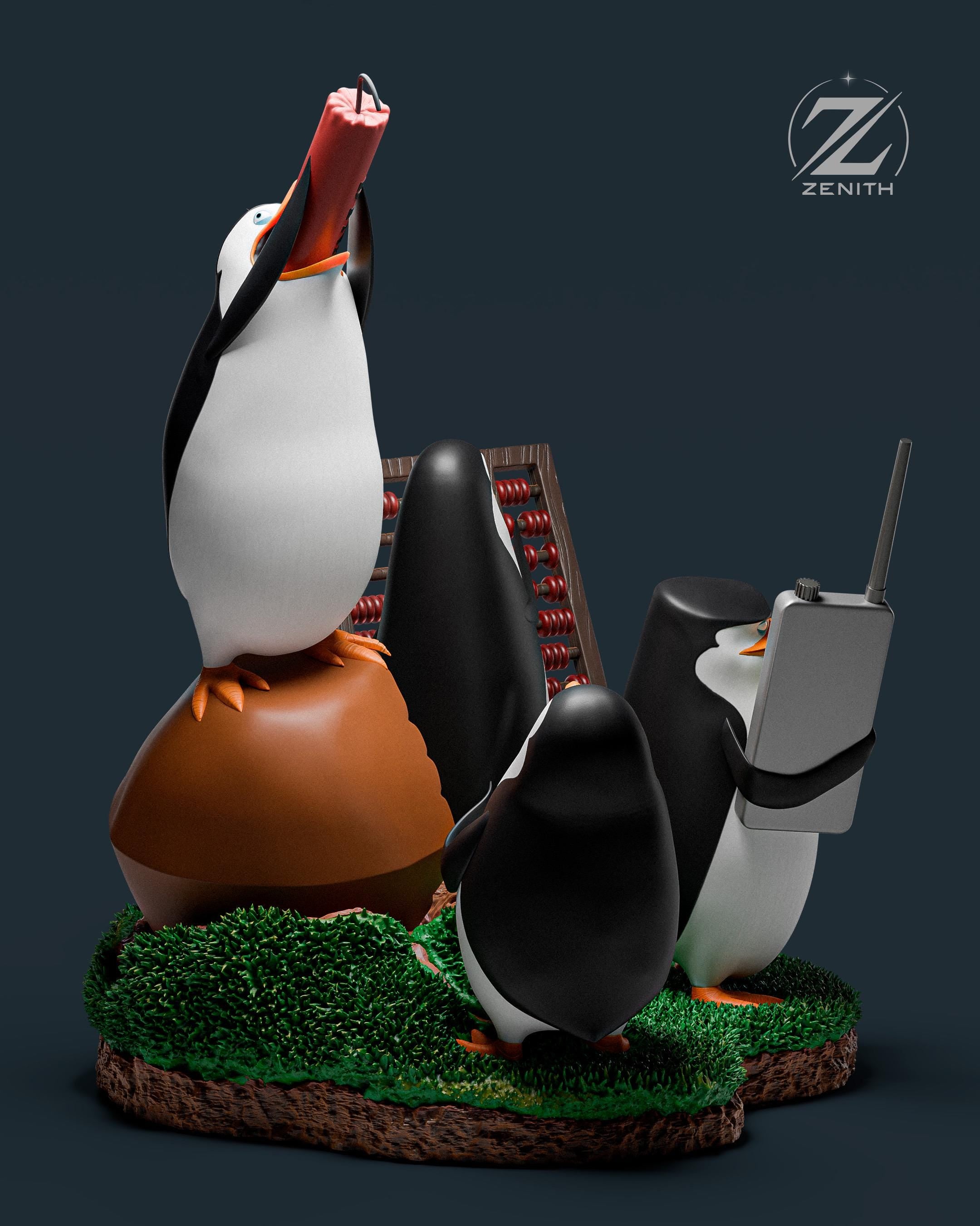 Operation: Fish and Glory - Penguins Tactical Comedic Quad Madagascar Penguins Resin Figure 16K