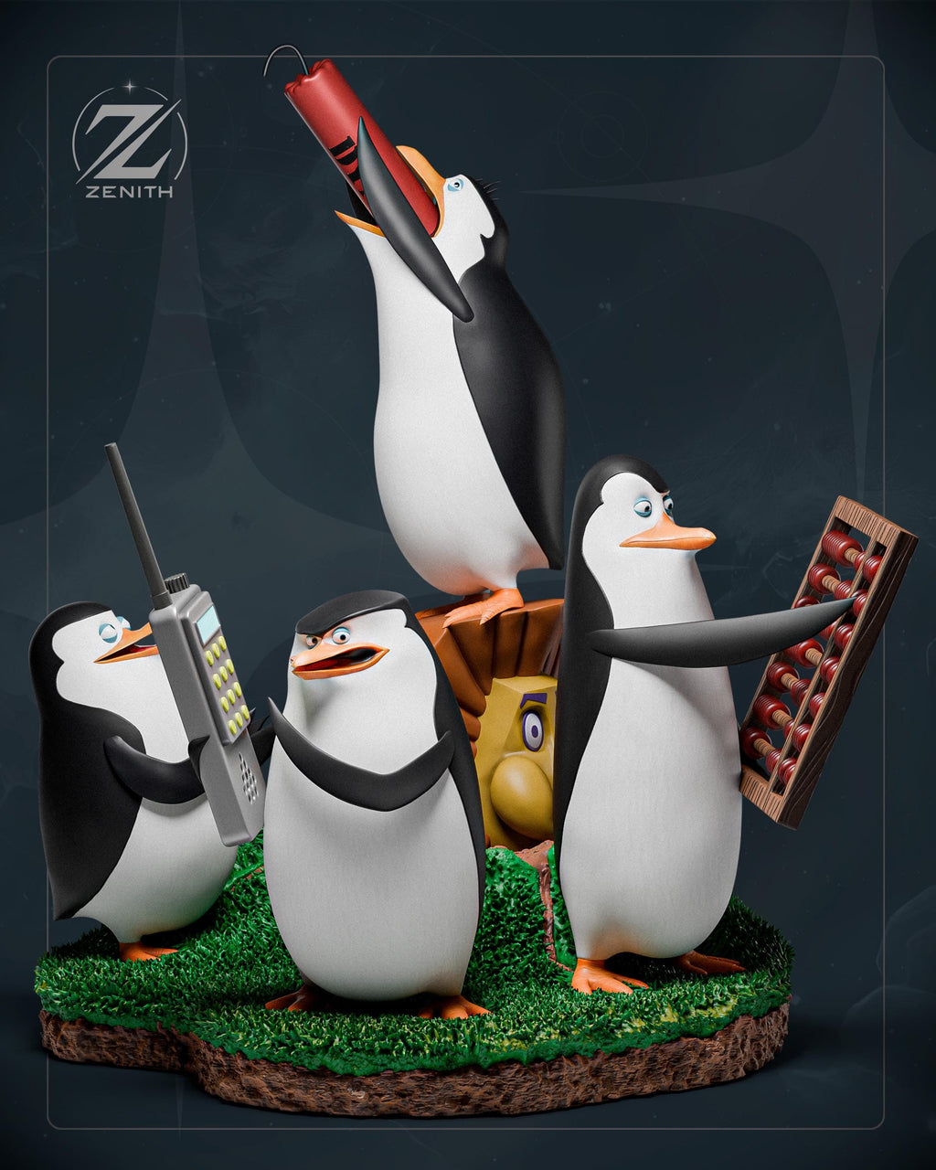 Operation: Fish and Glory - Penguins Tactical Comedic Quad Madagascar Penguins Resin Figure 16K