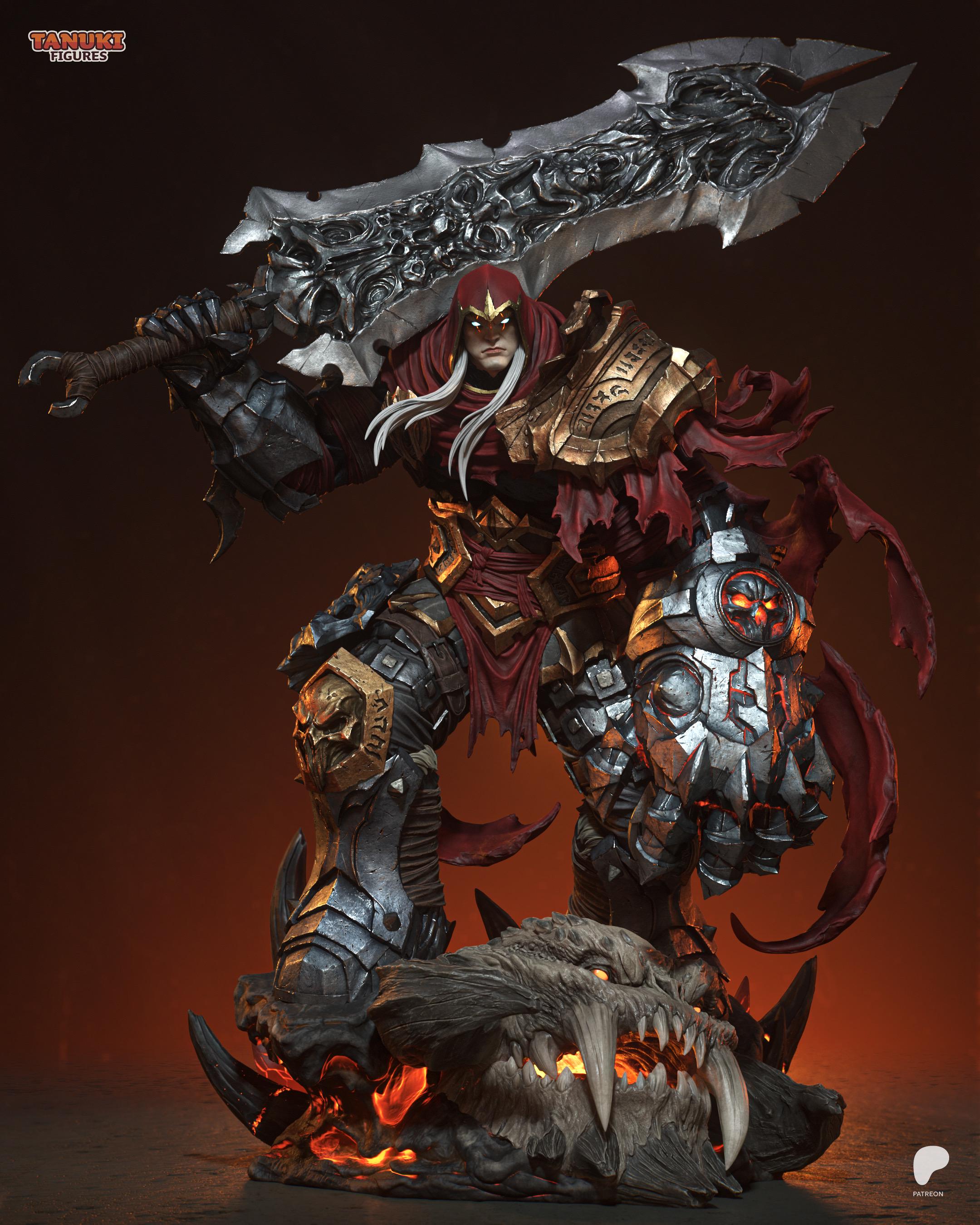 The First Horseman - Dark Fantasy Apocalypse Warrior War Resin Figure 16K