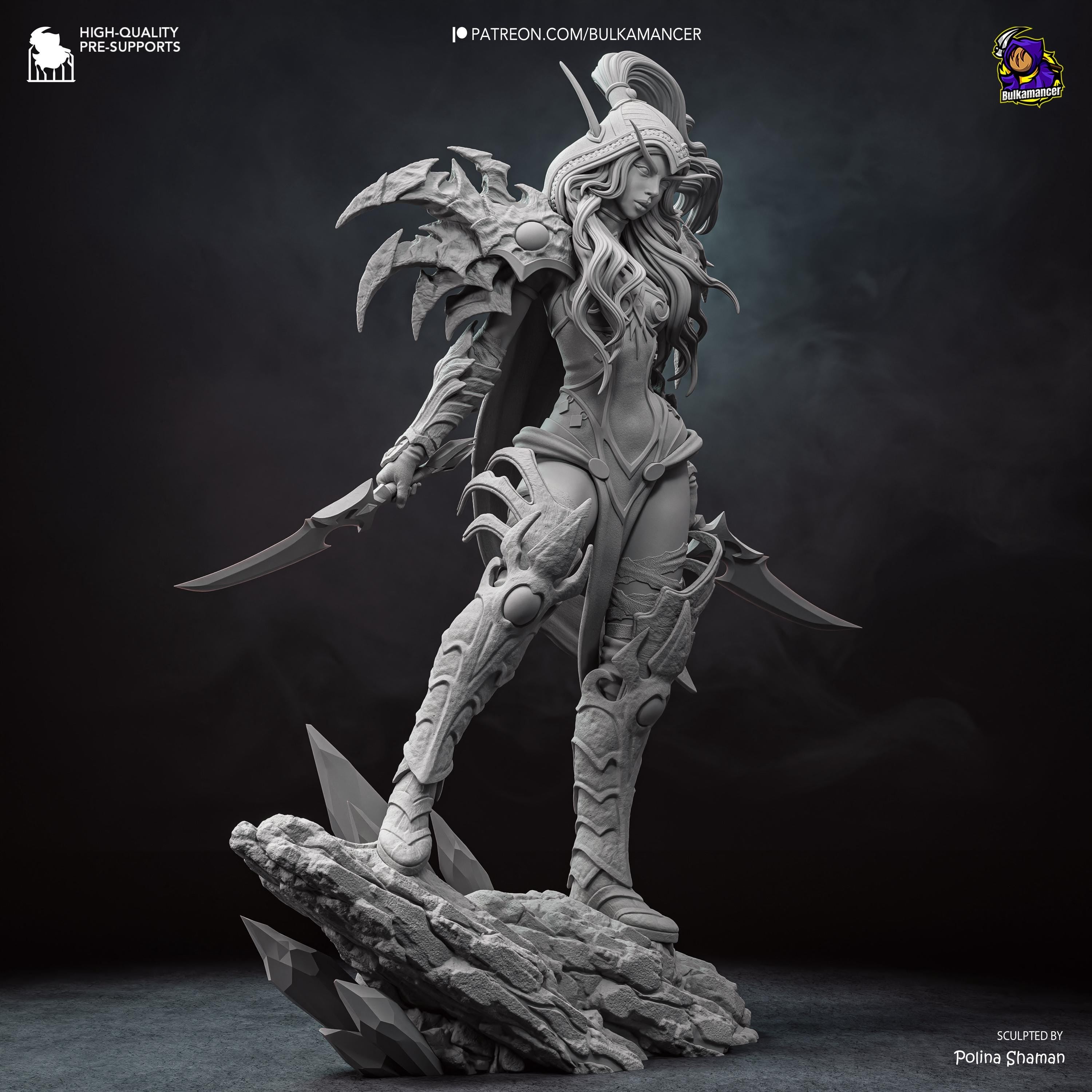 Scarlet Rogue - Blood Elf Warrior Fantasy Warcraft Valeera Resin Figure 16K