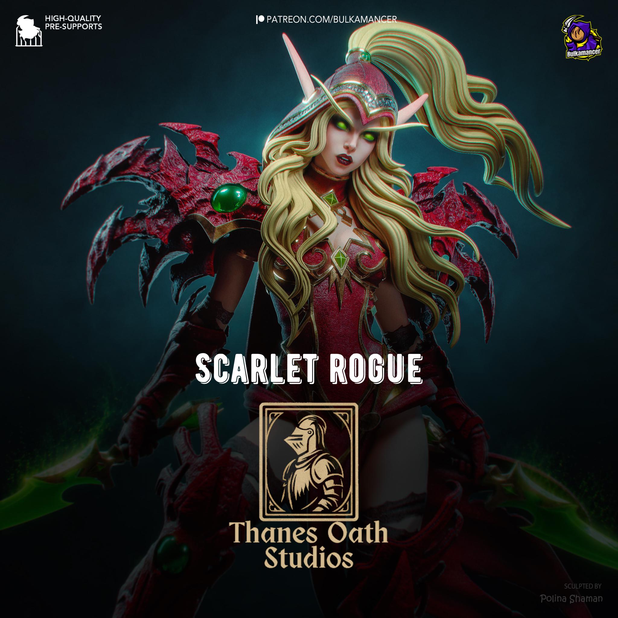 Scarlet Rogue - Blood Elf Warrior Fantasy Warcraft Valeera Resin Figure 16K
