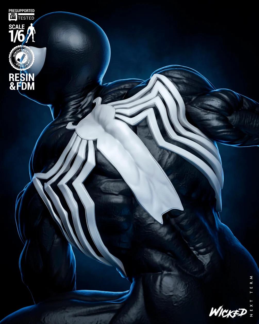 Buried Rescue - Comic Superhero Last Hunt Black Suit Spider-Man Resin Figure 16K
