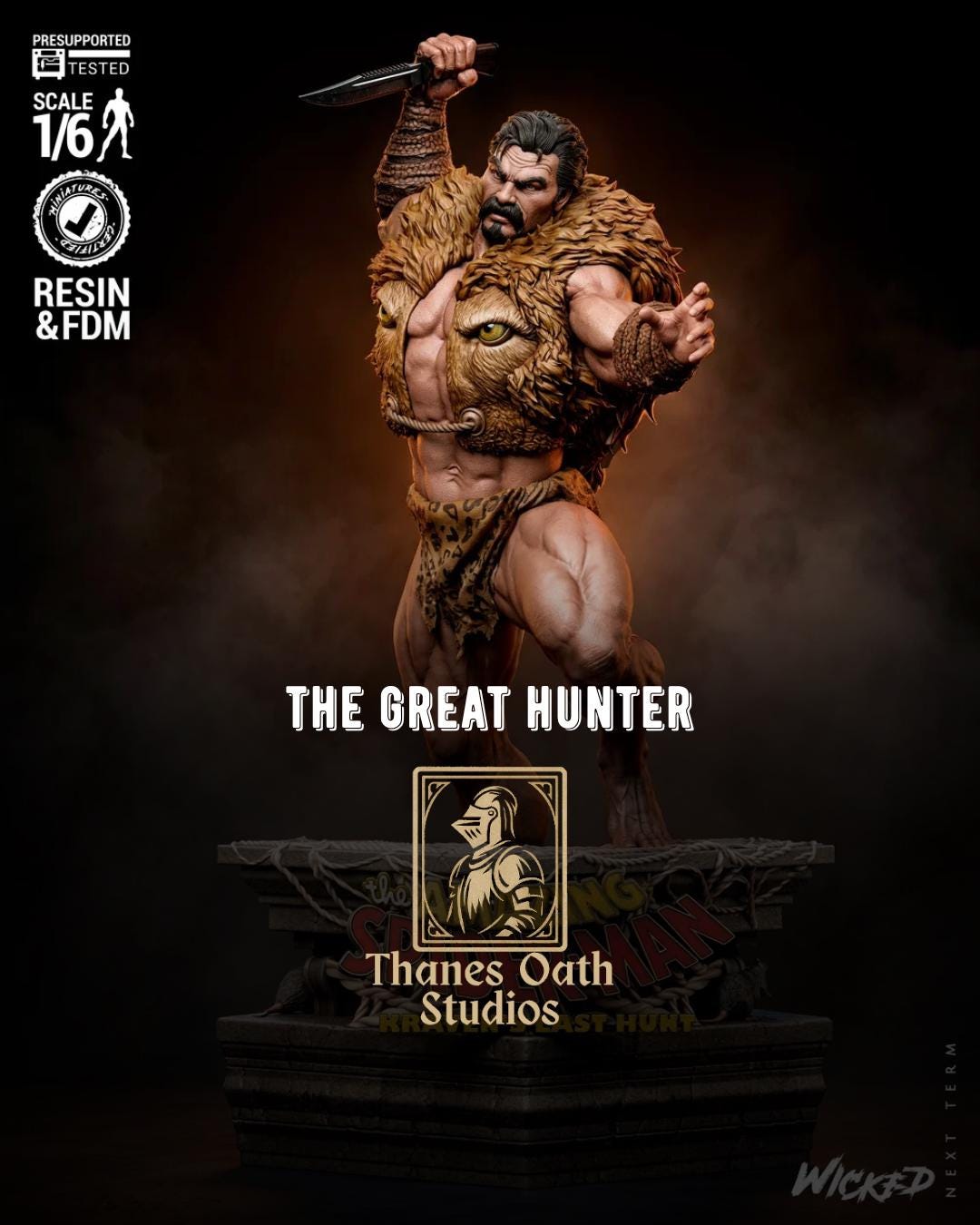 The Great Hunter - Comic Villian Last Hunt Kraven The Hunter Resin Figure 16K