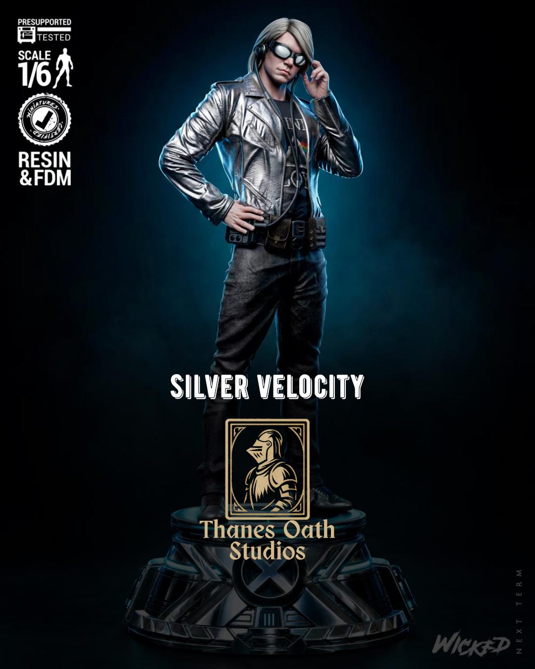 Silver Velocity - Comic Supehero Speedster Quicksilver Resin Figure 16K