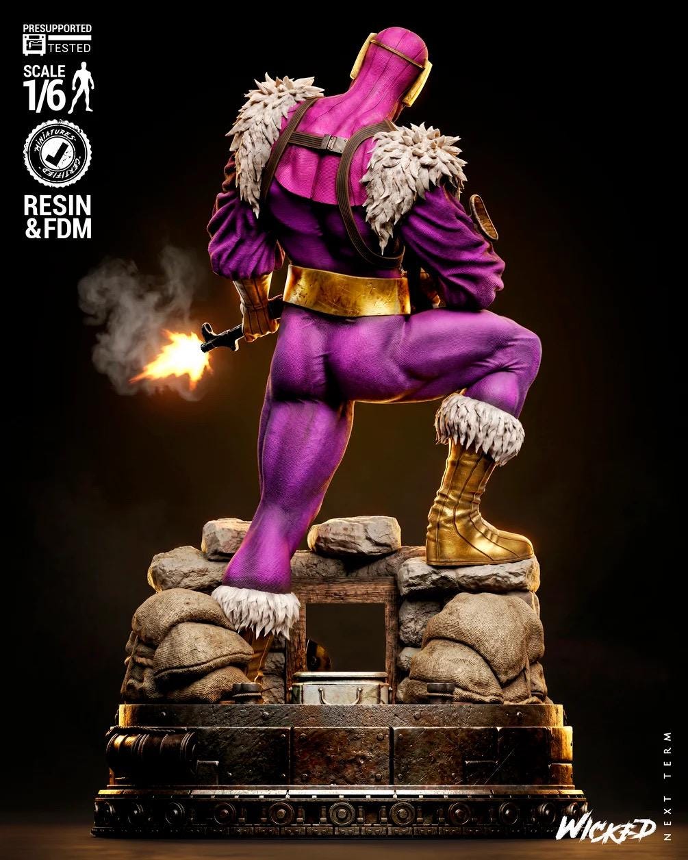 The Purple Mask - Comic Villian Hydra Baron Zemo Resin Figure 16K