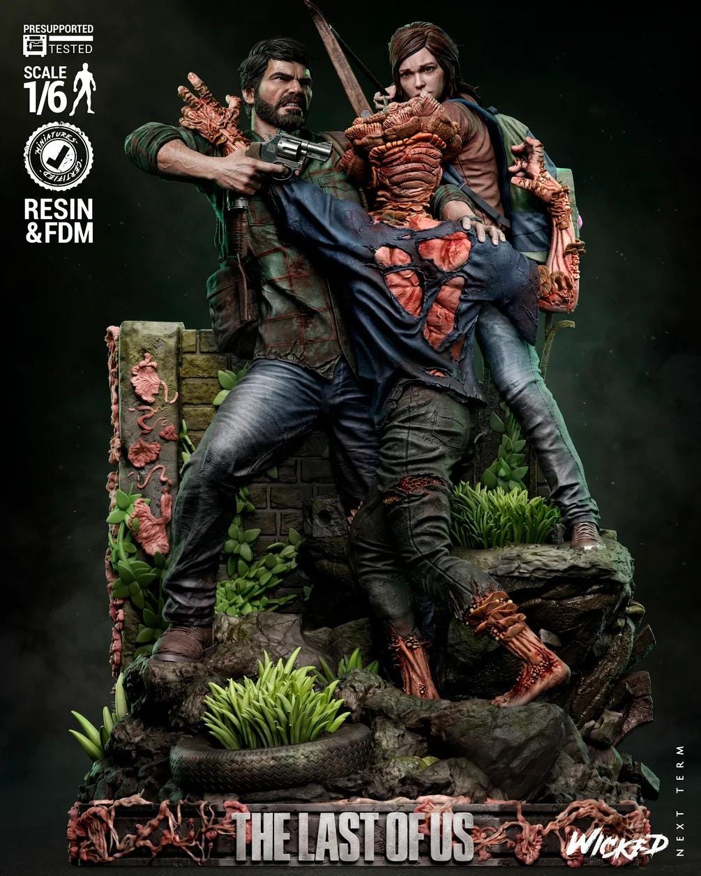 Through The Ruins - Zombie Survival Duo Joel and Ellie Resin Figure 16K