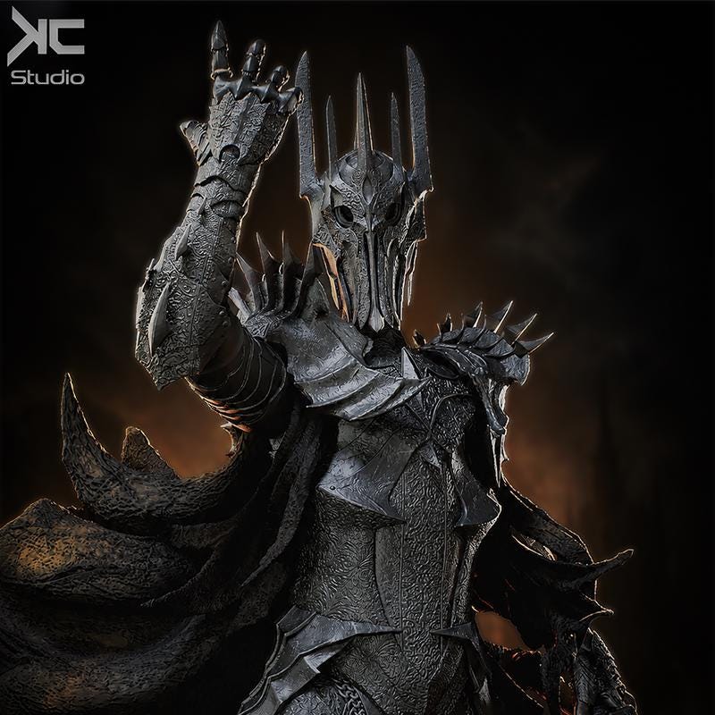 The Dark Lord - Fantasy Villian Ring Maker Sauron Resin Figure 16K
