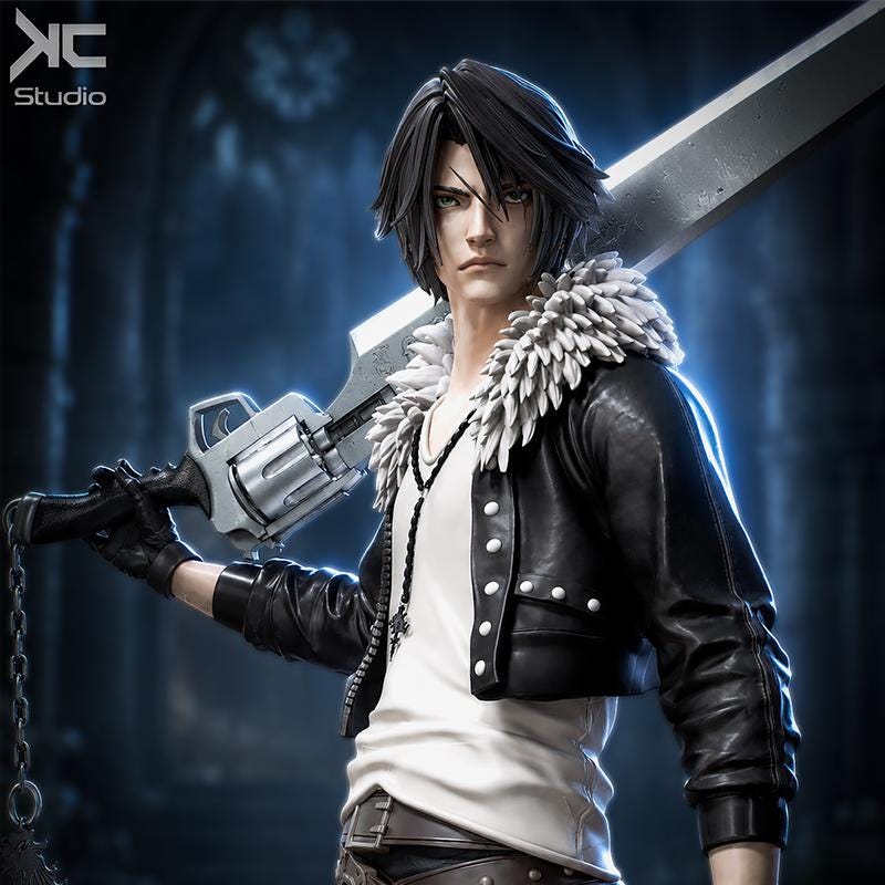 Revolver Of Fate - Fantasy JRPG Squall Leonhart Resin Figure 16K