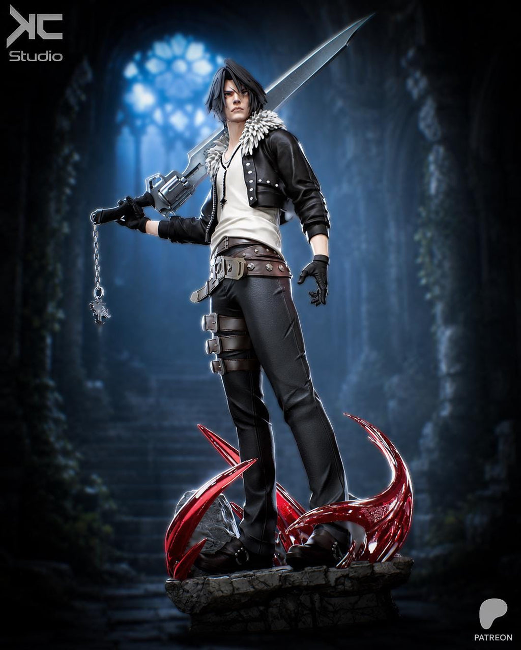 Revolver Of Fate - Fantasy JRPG Squall Leonhart Resin Figure 16K