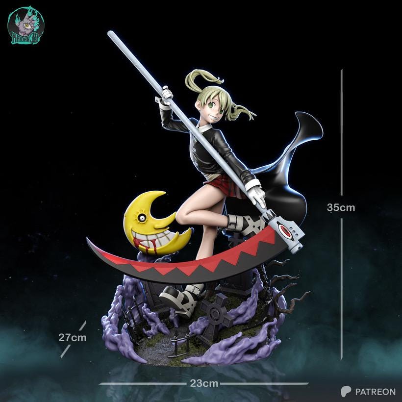 Meister Of Souls - Gothic Anime Scythe Wielder Maka Albarn Resin Figure 16K
