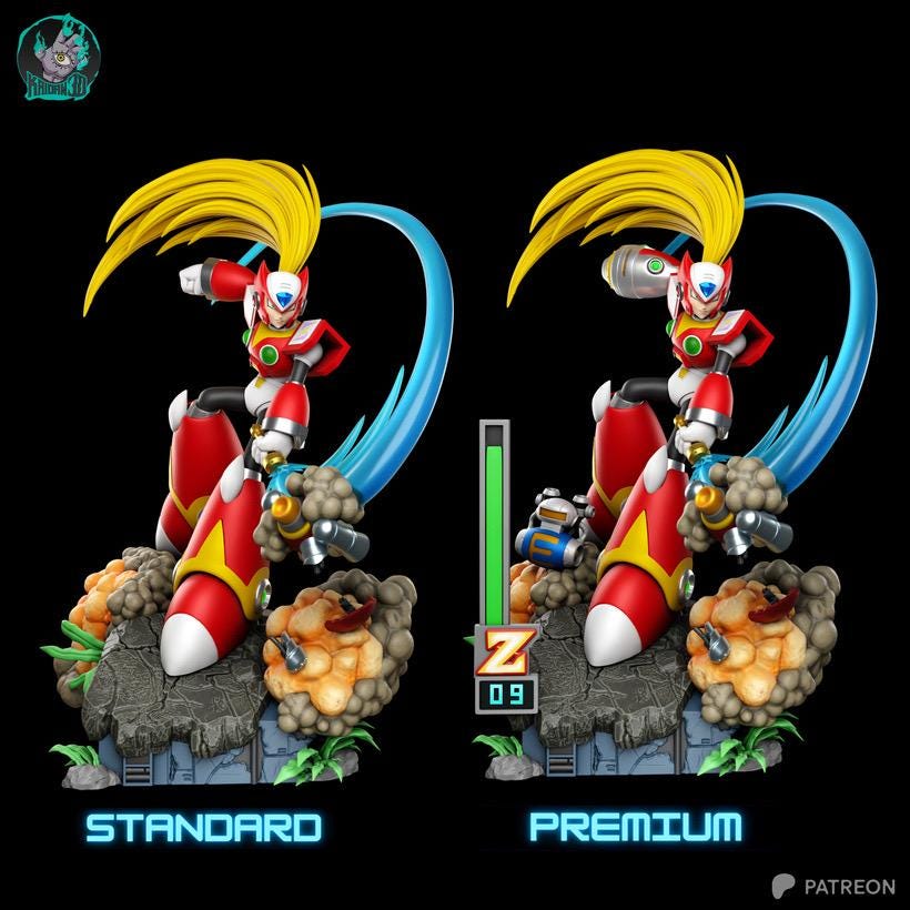 Guardian Reploid - Sci-Fi Cyberpunk Mega Man X Zero Resin Figure 16K
