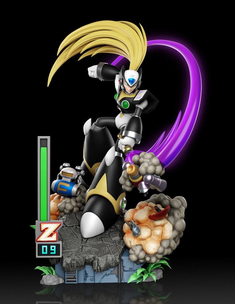 Guardian Reploid - Sci-Fi Cyberpunk Mega Man X Zero Resin Figure 16K