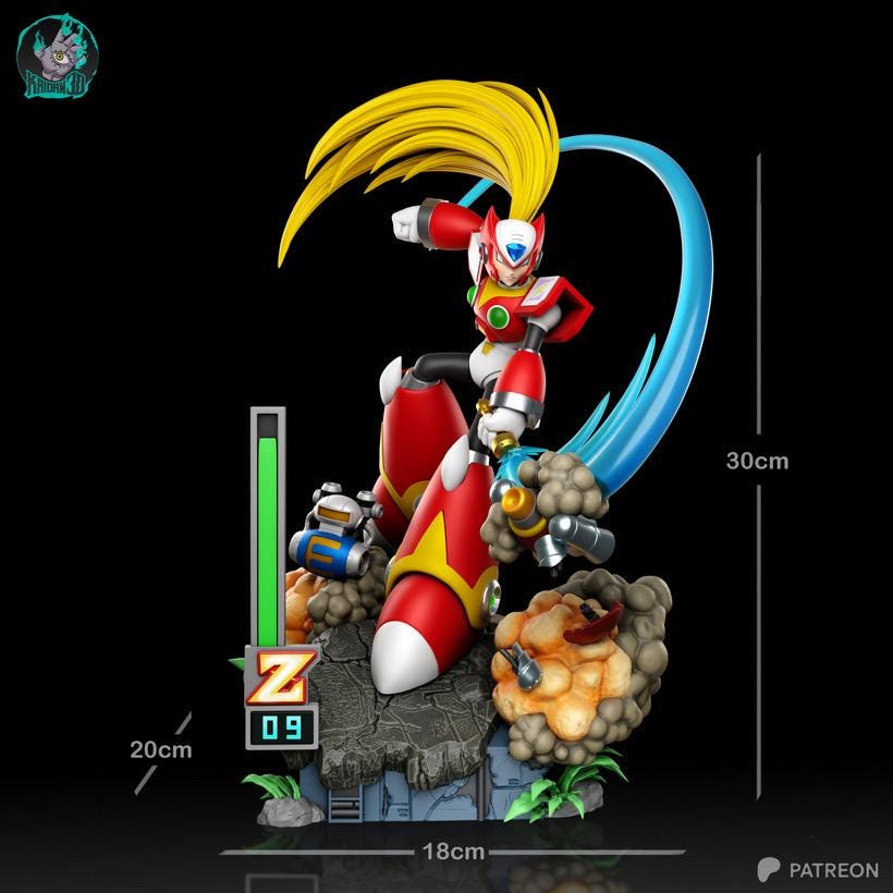 Guardian Reploid - Sci-Fi Cyberpunk Mega Man X Zero Resin Figure 16K