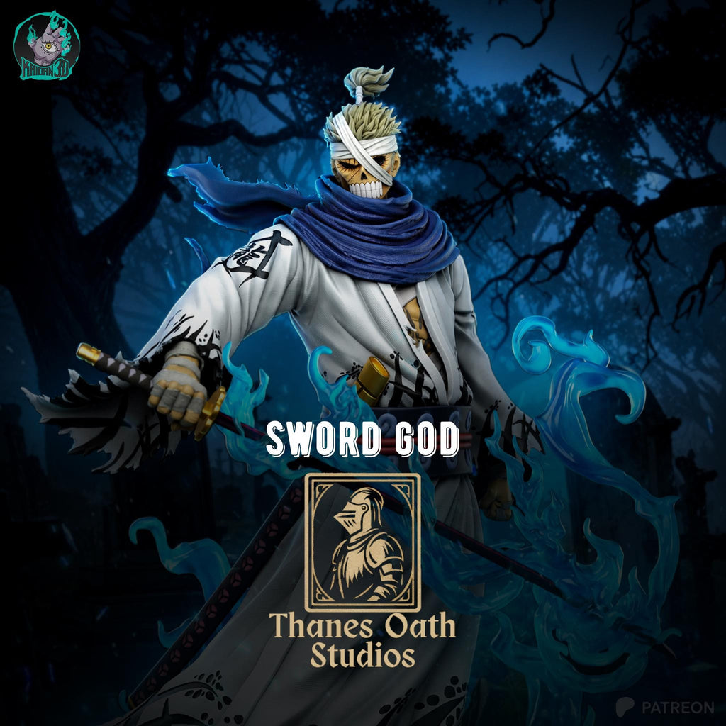 Sword God - Anime Feudal Mythical Samurai Shimotsuki Ryuma Resin Figure 16K
