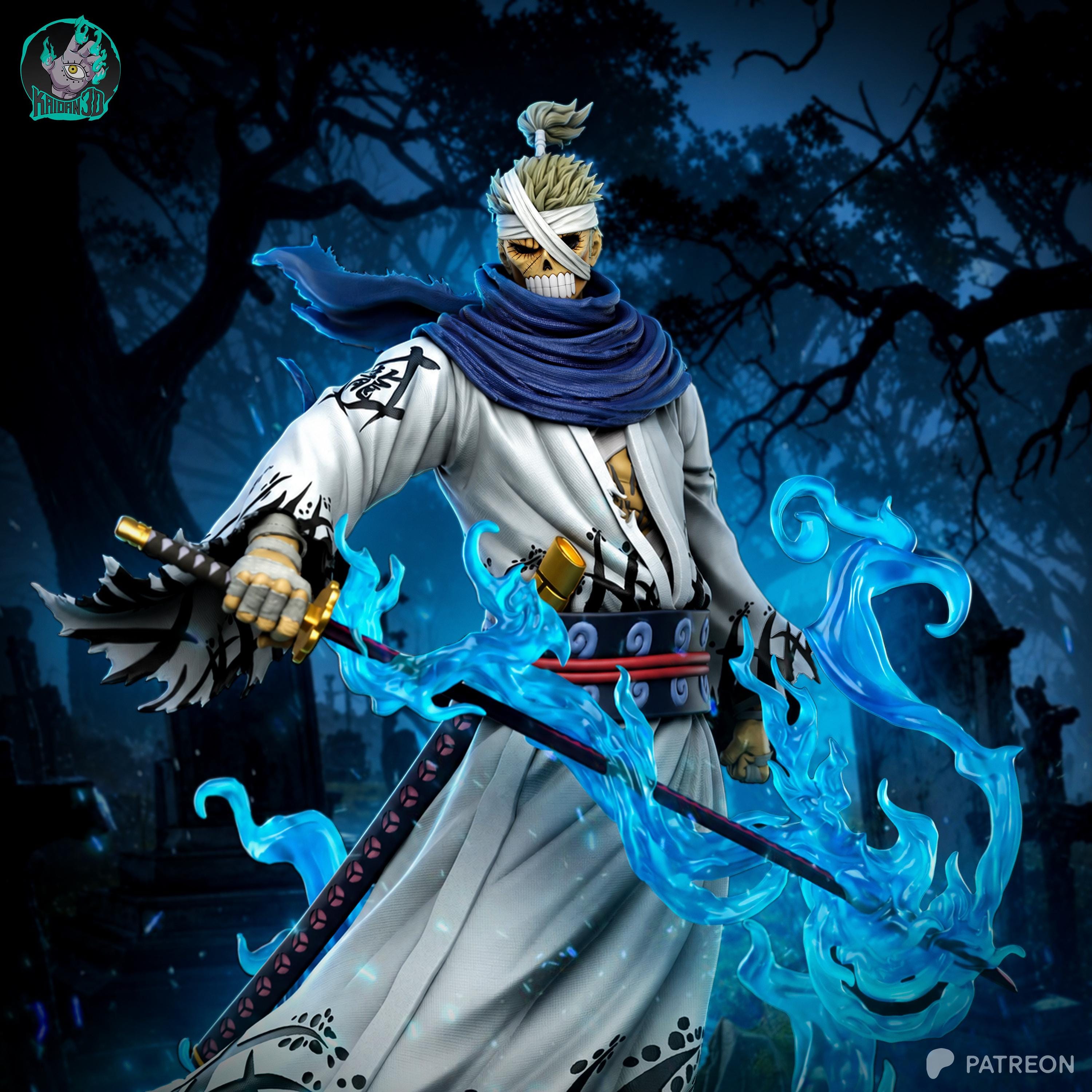 Sword God - Anime Feudal Mythical Samurai Shimotsuki Ryuma Resin Figure 16K