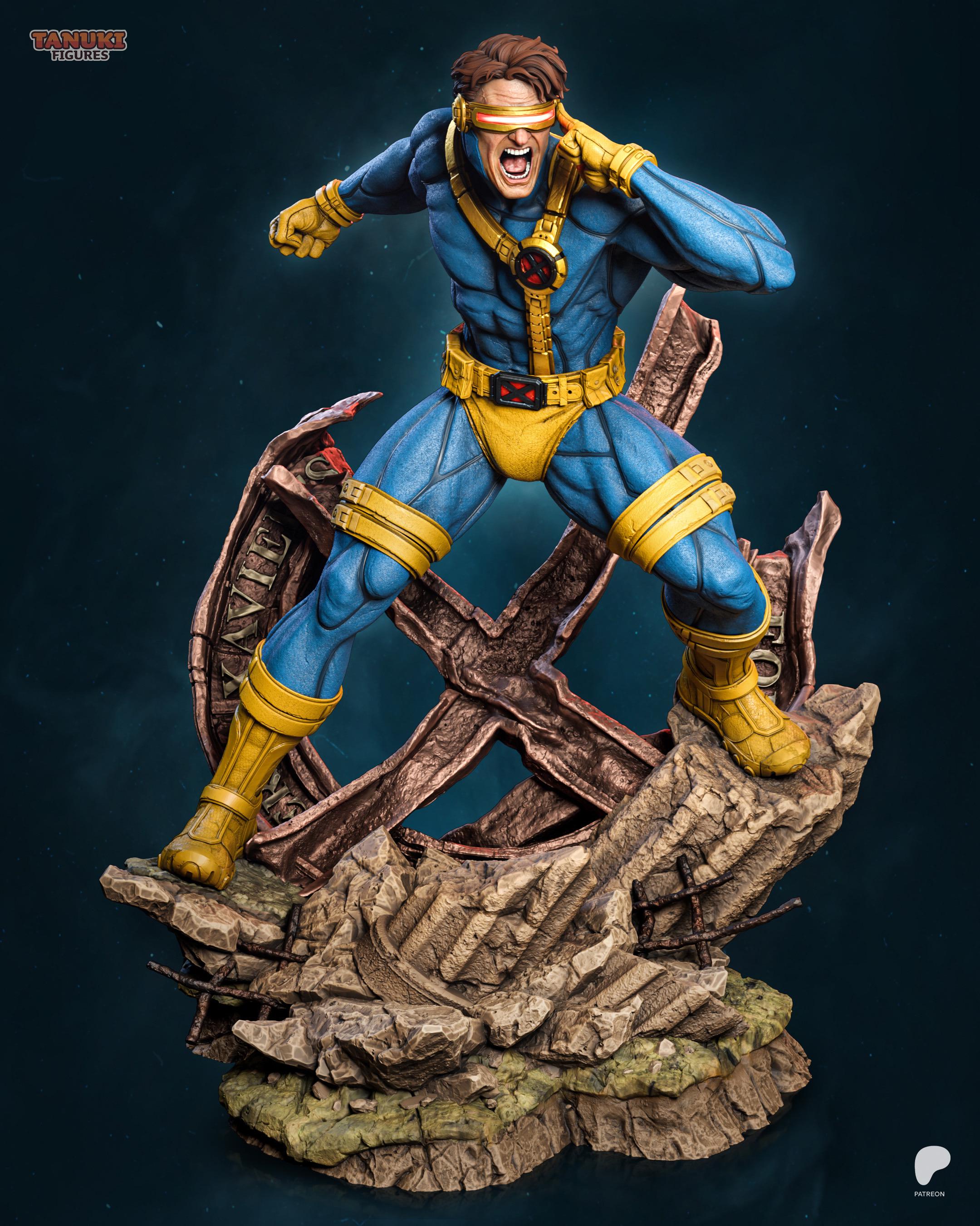 Optic Fury - Comic Mutant Leader Cyclops X-Men Resin Figure 16K