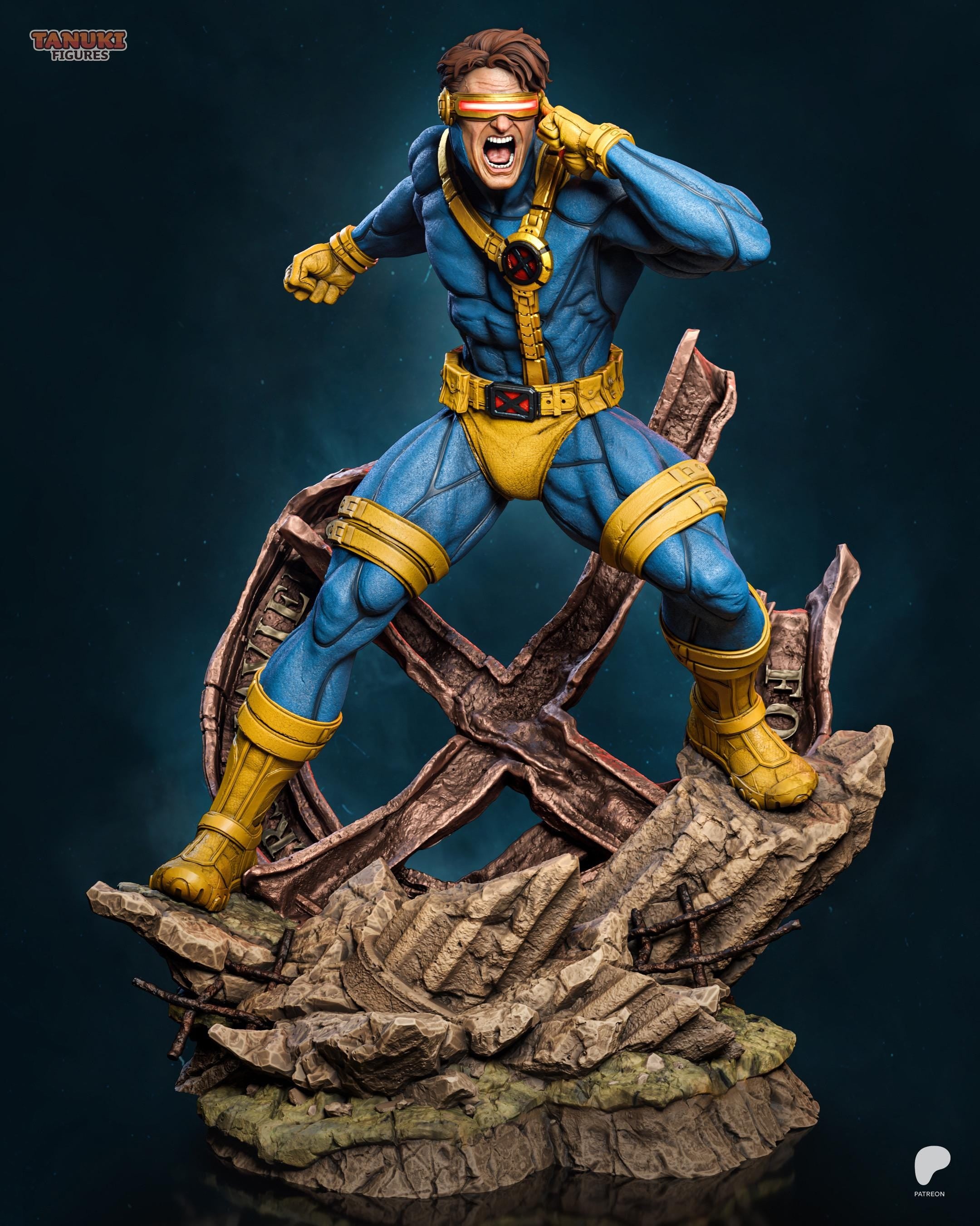 Optic Fury - Comic Mutant Leader Cyclops X-Men Resin Figure 16K