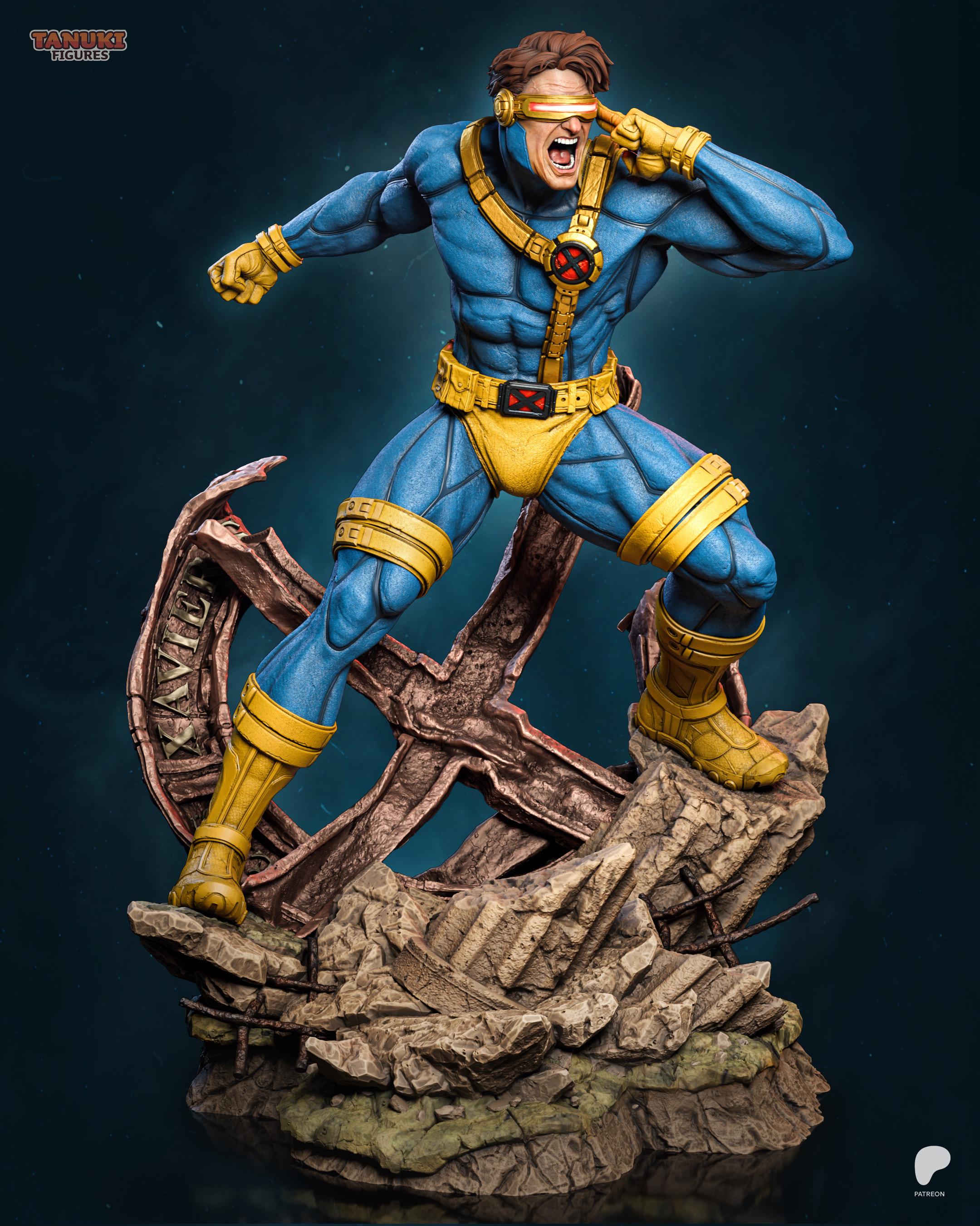 Optic Fury - Comic Mutant Leader Cyclops X-Men Resin Figure 16K
