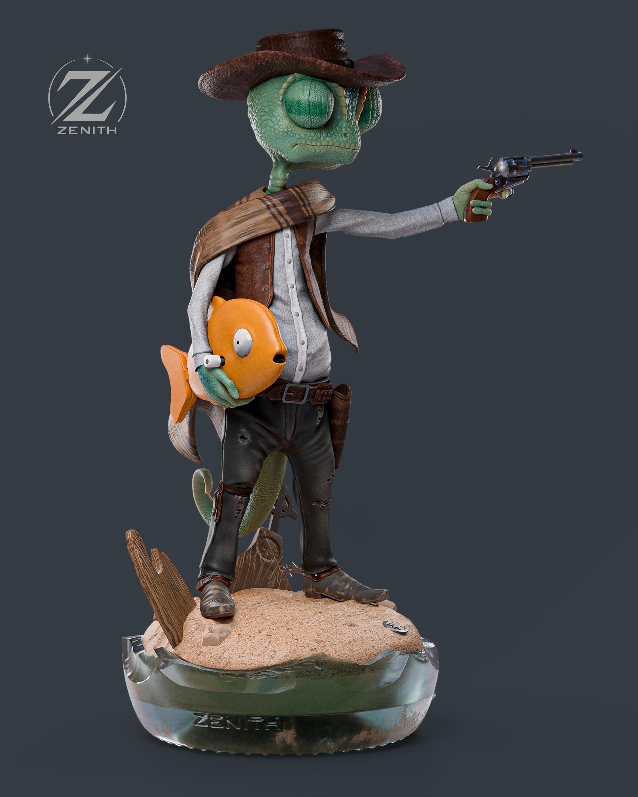 Chameleon Cowboy - Maximum Detailed 16K Resin Statue