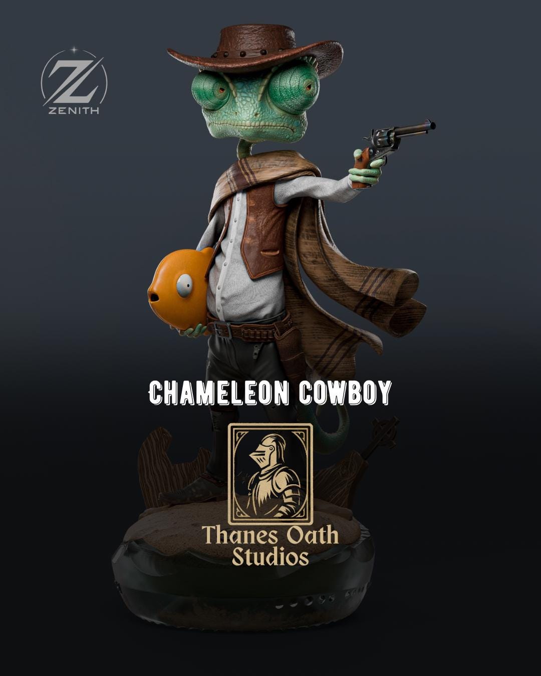 Chameleon Cowboy - Maximum Detailed 16K Resin Statue
