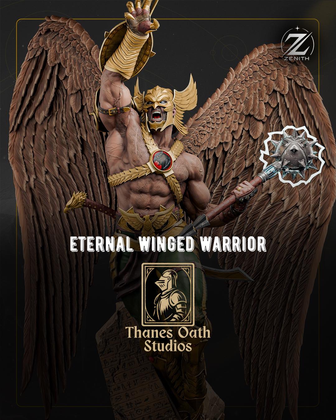 Eternal Winged Warrior - Comic Superhero Winged Fighter Hawkman Resin Figure 16K